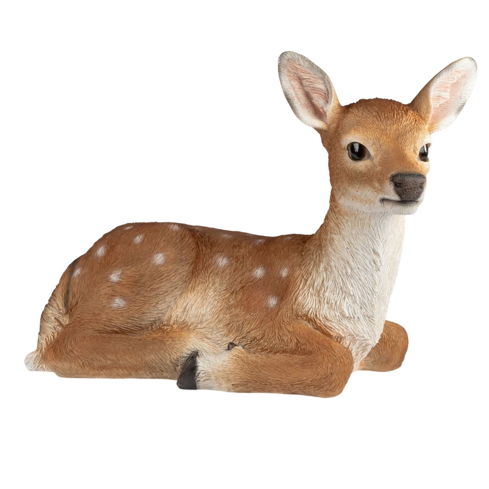 formano Dekofigur Reh liegend aus Kunststein handbemalt 37 cm naturgetreue Felloptik