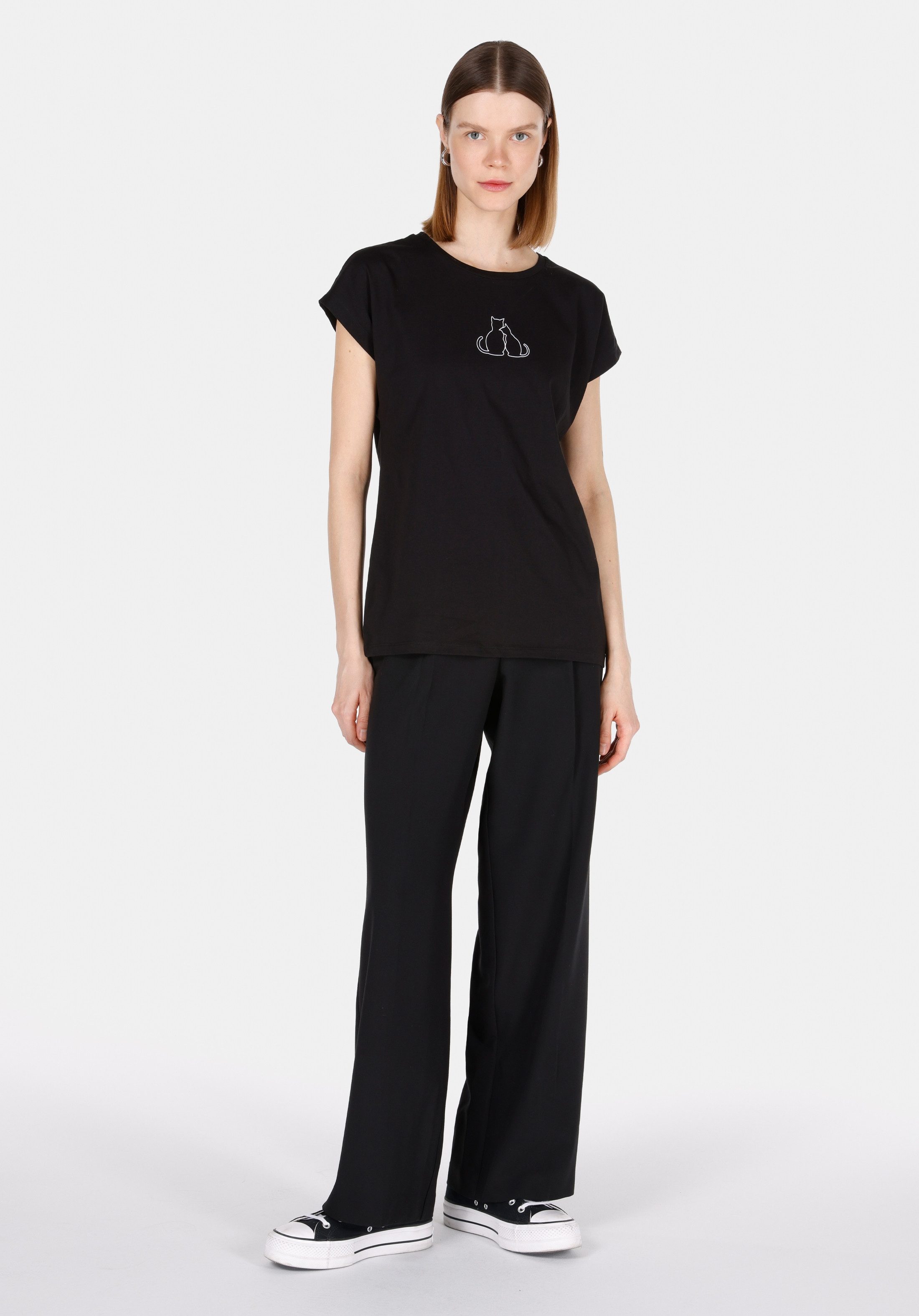 Colins T-Shirt Colins Regular Fit Rundhals bedrucktes Damen-Kurzarm-T-Shirt