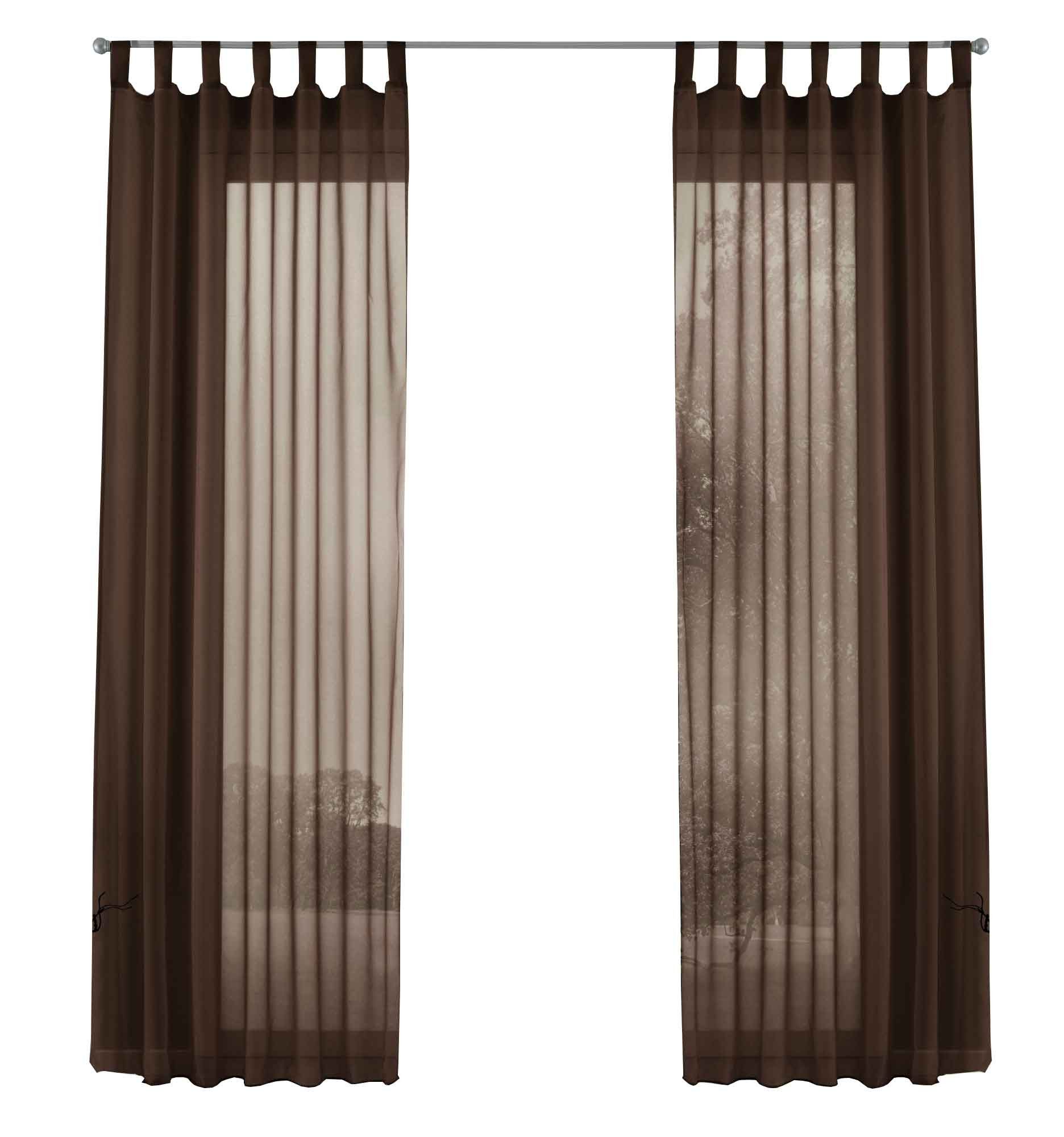 Gardinenbox Gardine (2 St), Schlaufen, transparent, Voile, Transparent Vorhang Set Voile Bleibandabschluss 61000CN