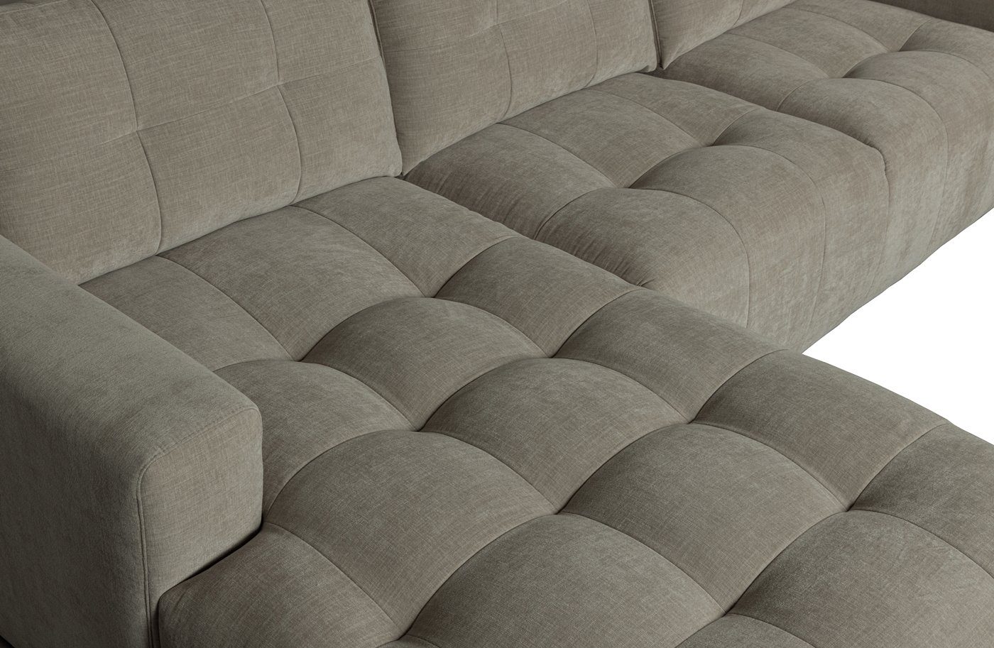 Grey, Stoff - Longchair-Sofa freistellbar Warm Bar Ecksofa vtwonen Links