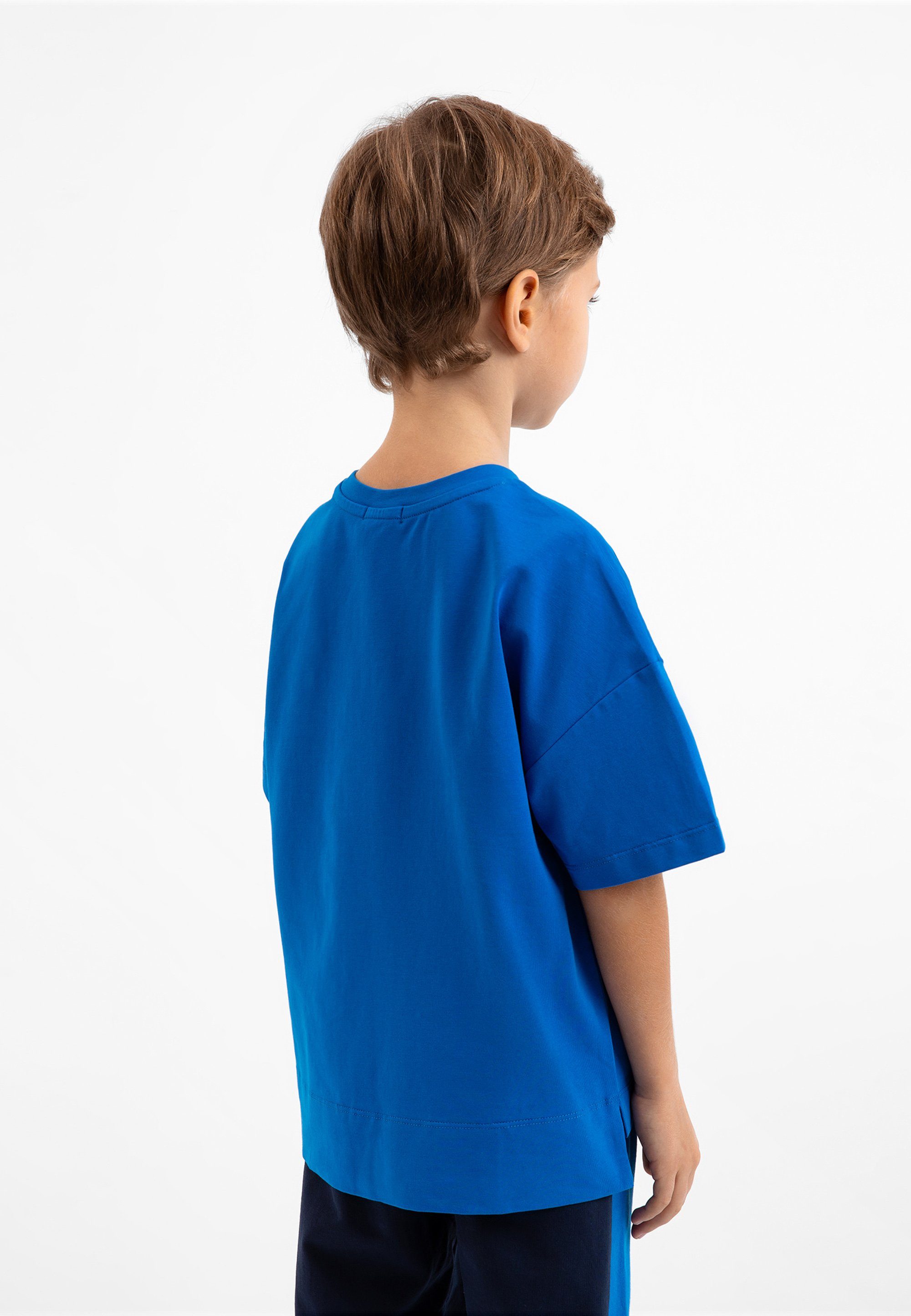 Gulliver buntem T-Shirt Frontprint, mit mit für Stylisches T-Shirt Jungen Rundhalsausschnitt
