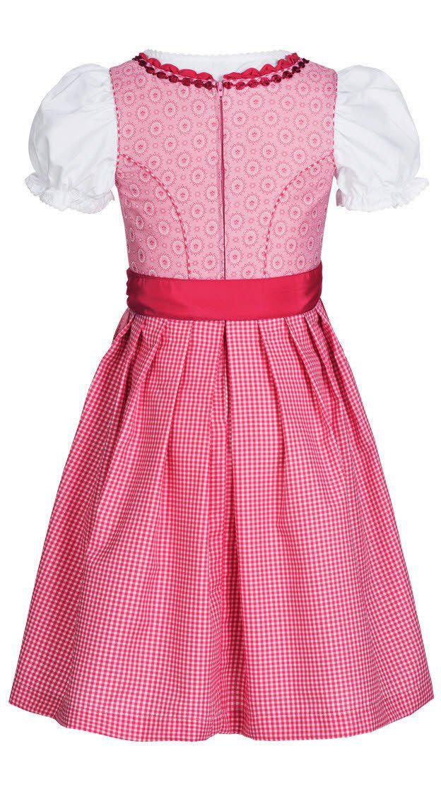 Nübler Dirndl Mädchen Dirndl im traditionellen Stil Kinder Trachten (Dirndl Set NURIA, 3-tlg., Dirndl Kleid mit Bluse und Schürze) Kinder Tracht im bayerischen Stil - Trachtenmode Kinder