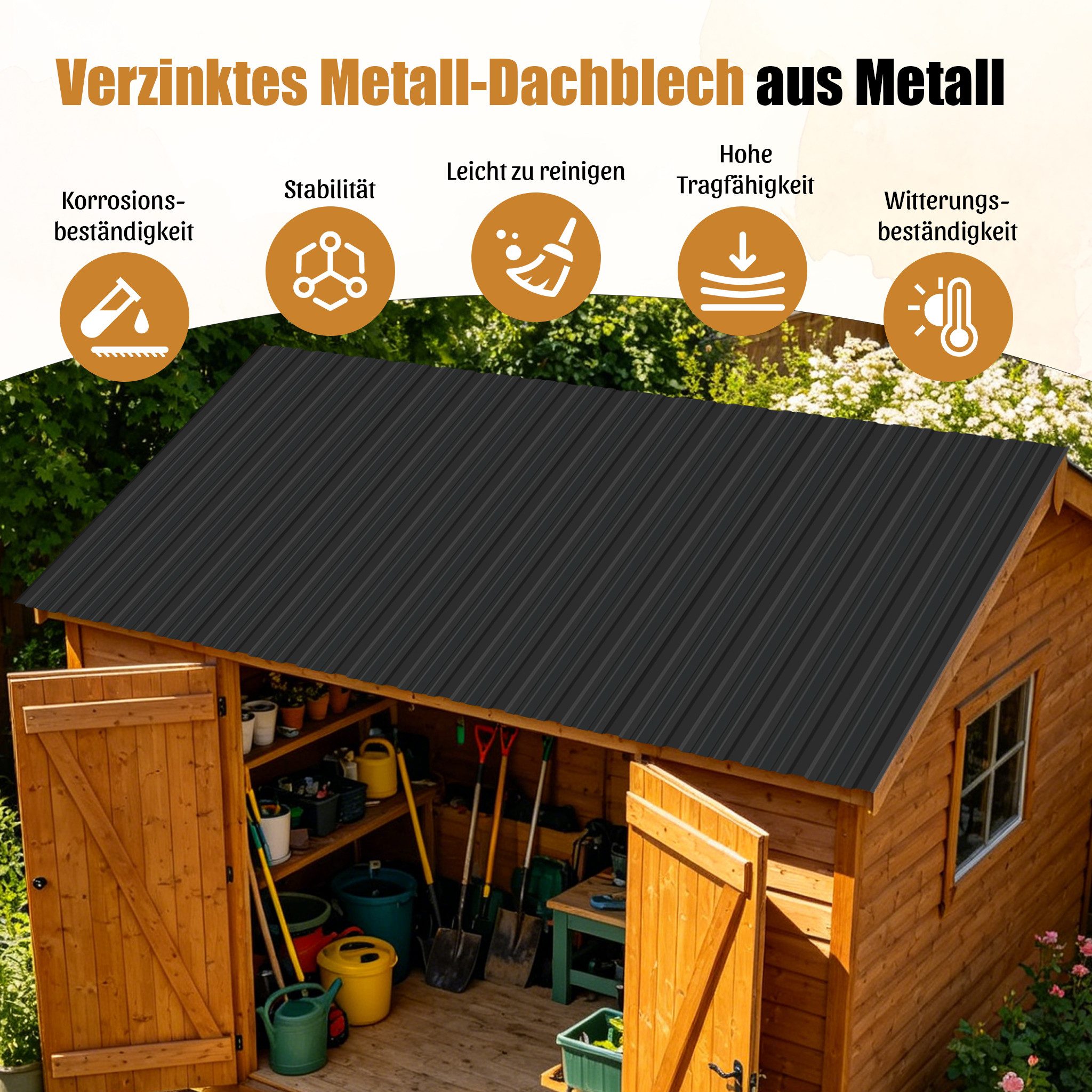 GIHAUVIA Trapezblech Blech Metall Dachblech Dach Platten Stahlblechdachplatten., (26-St) – Bild 4 von 5