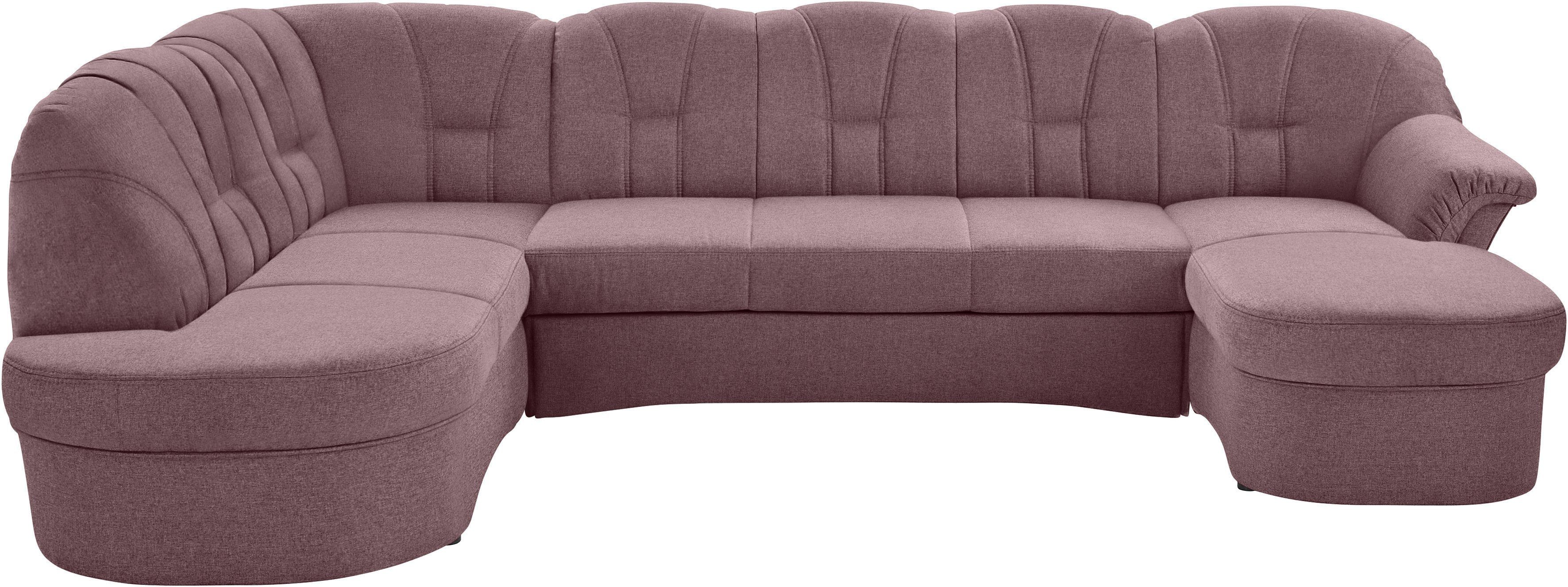 DOMO collection Wohnlandschaft Papenburg U-Form, in großer Farbvielfalt, wahlweise Bettfunktion, frei im Raum stellbar