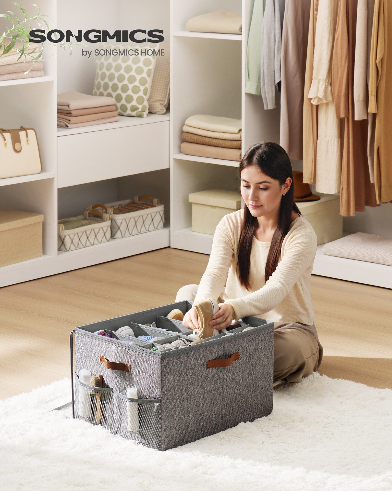 SONGMICS Aufbewahrungsbox Schuh-Organizer aus Stoff, Schuh-Organizer, günstig online kaufen