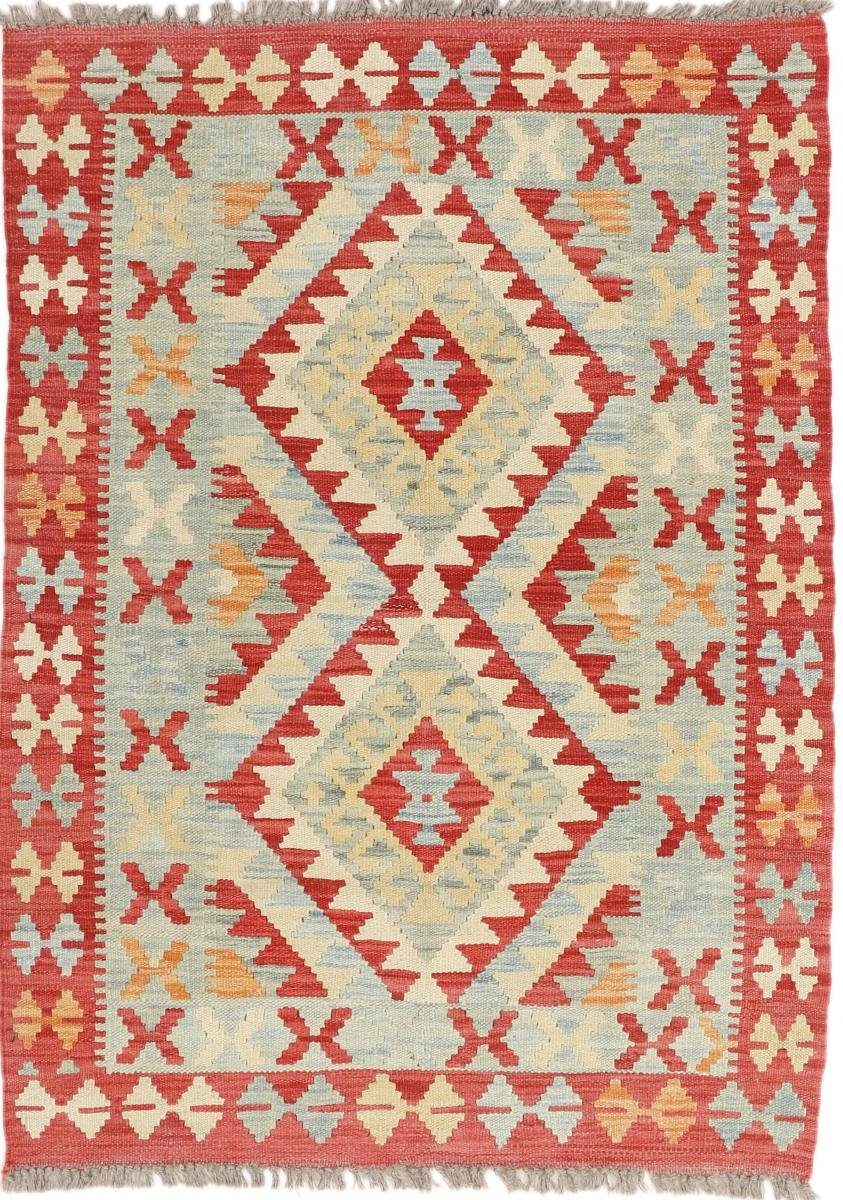 Orientteppich Kelim Afghan rechteckig, Höhe: mm Handgewebter 3 Trading, Orientteppich, Nain 88x121