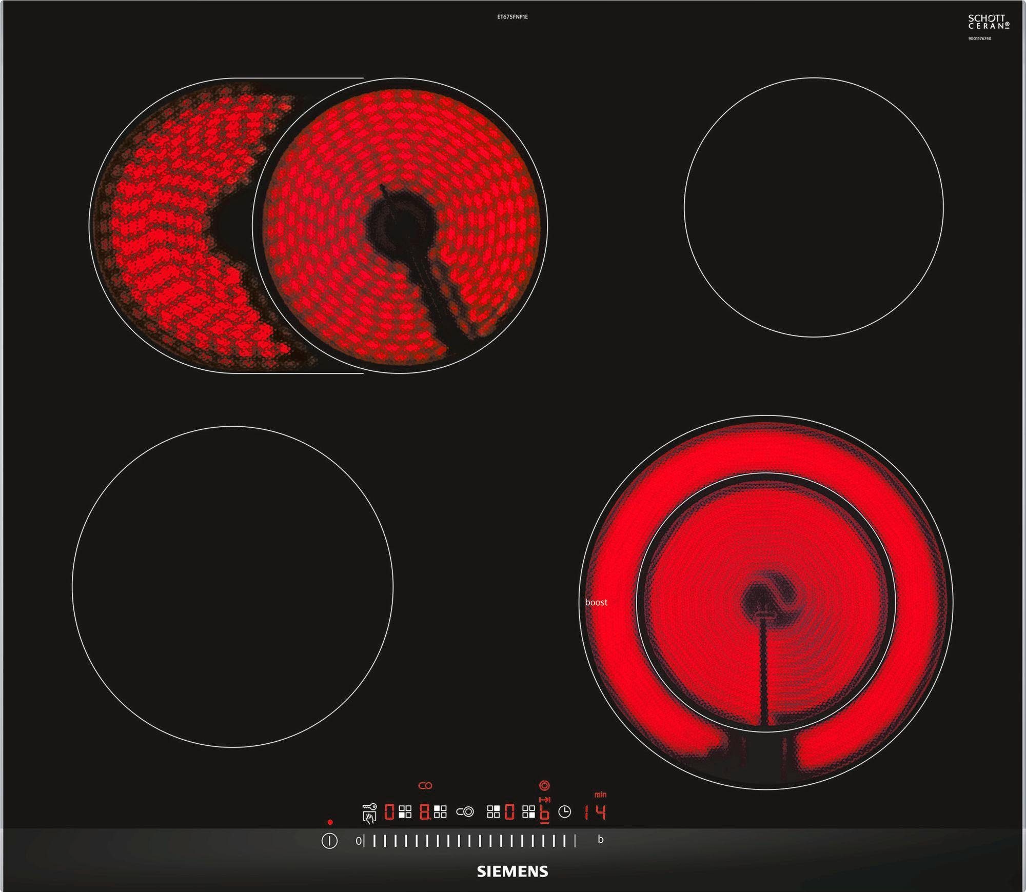 SIEMENS Elektro-Kochfeld von SCHOTT CERAN® iQ300 ET675FNP1E