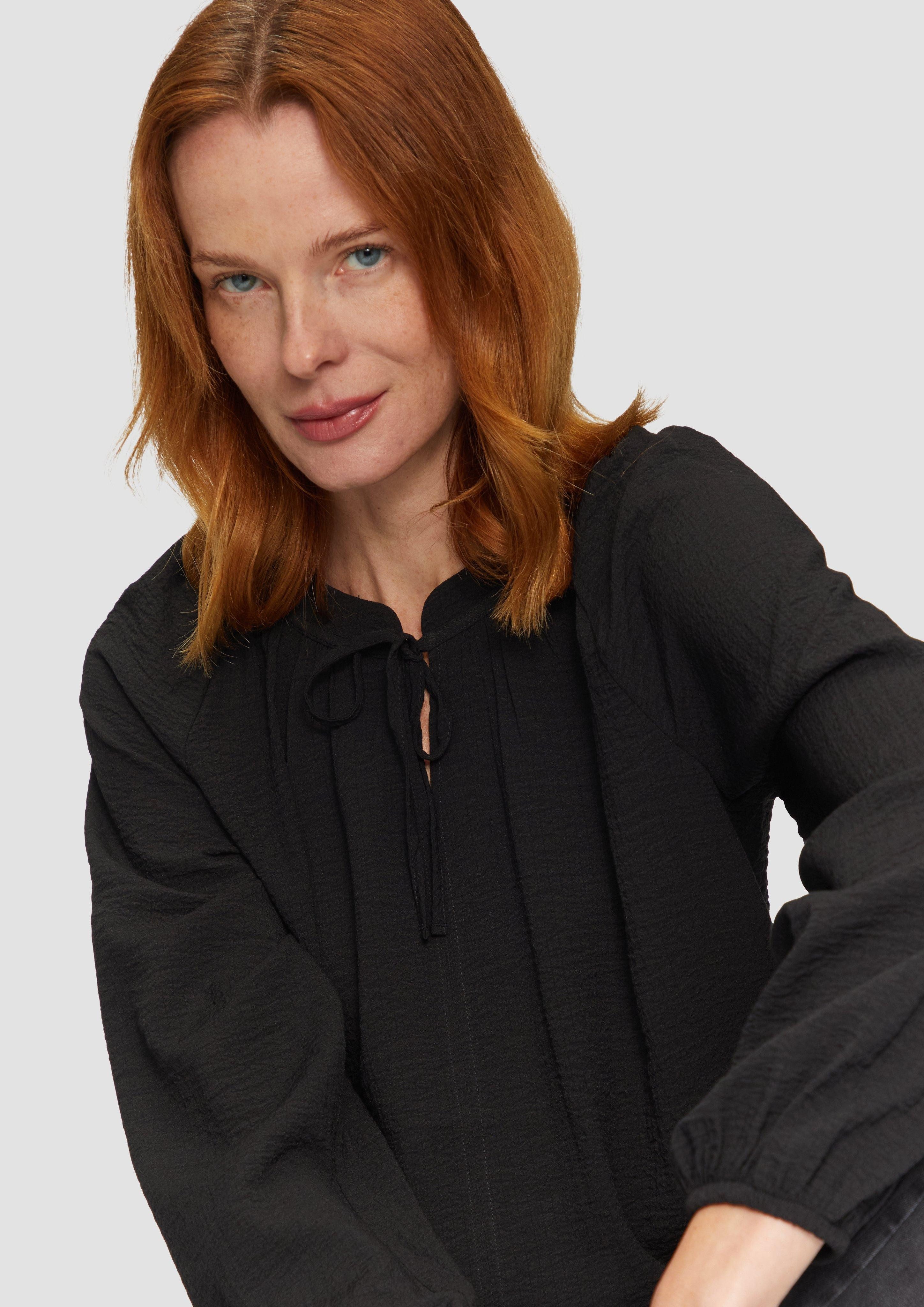 s.Oliver Langarmbluse Strukturierte Bluse mit Raffdetails günstig online kaufen