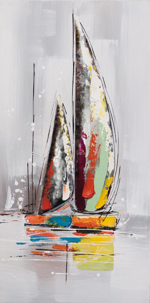 ArtUniverse Gemälde Segelboot 40 x 80 cm, Naturmotiv