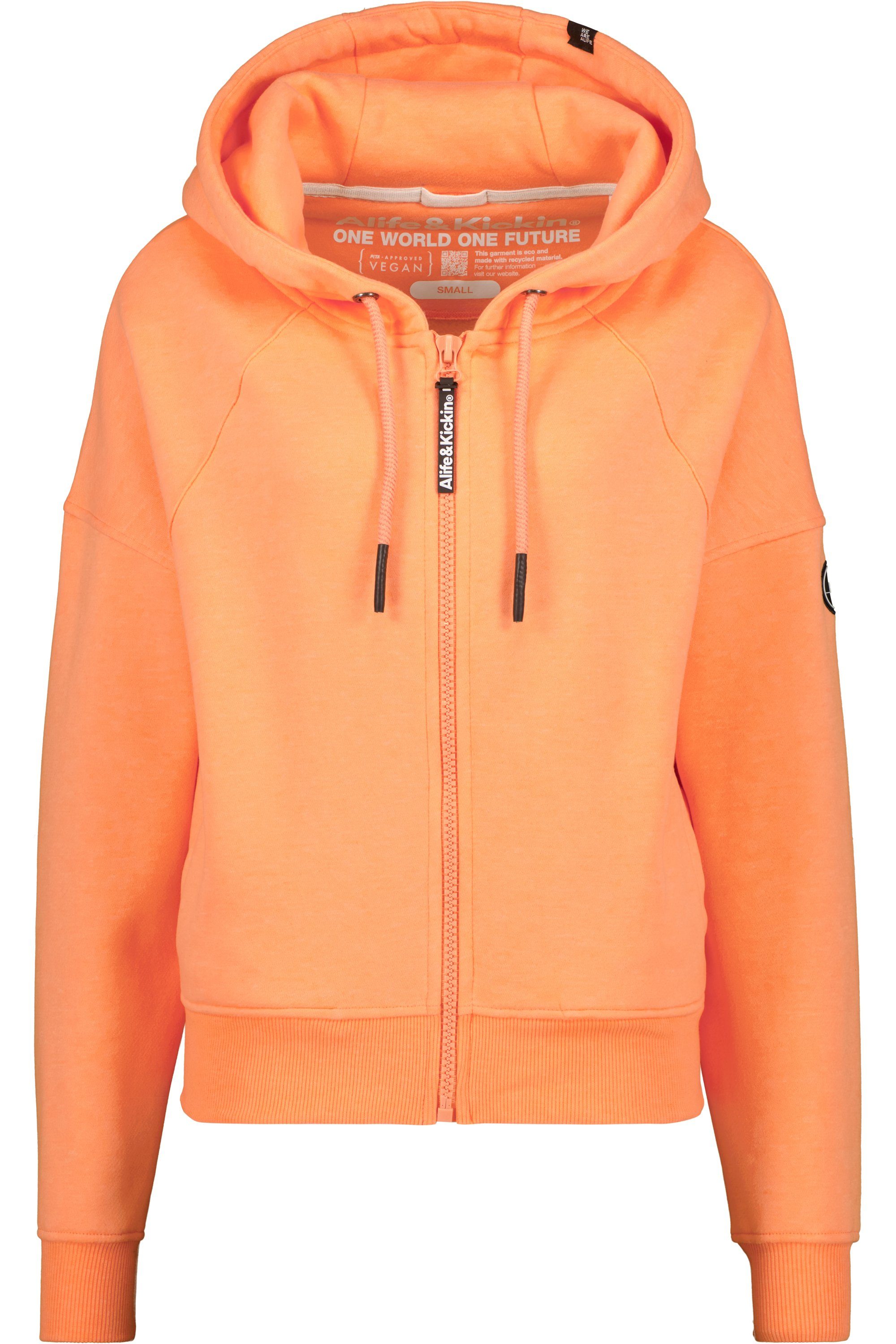 Hooded Alife A JesseAK Kickin melange Sweatjacke Kapuzensweatjacke, Sweatjacket Kapuzensweatjacke tangerine & Damen