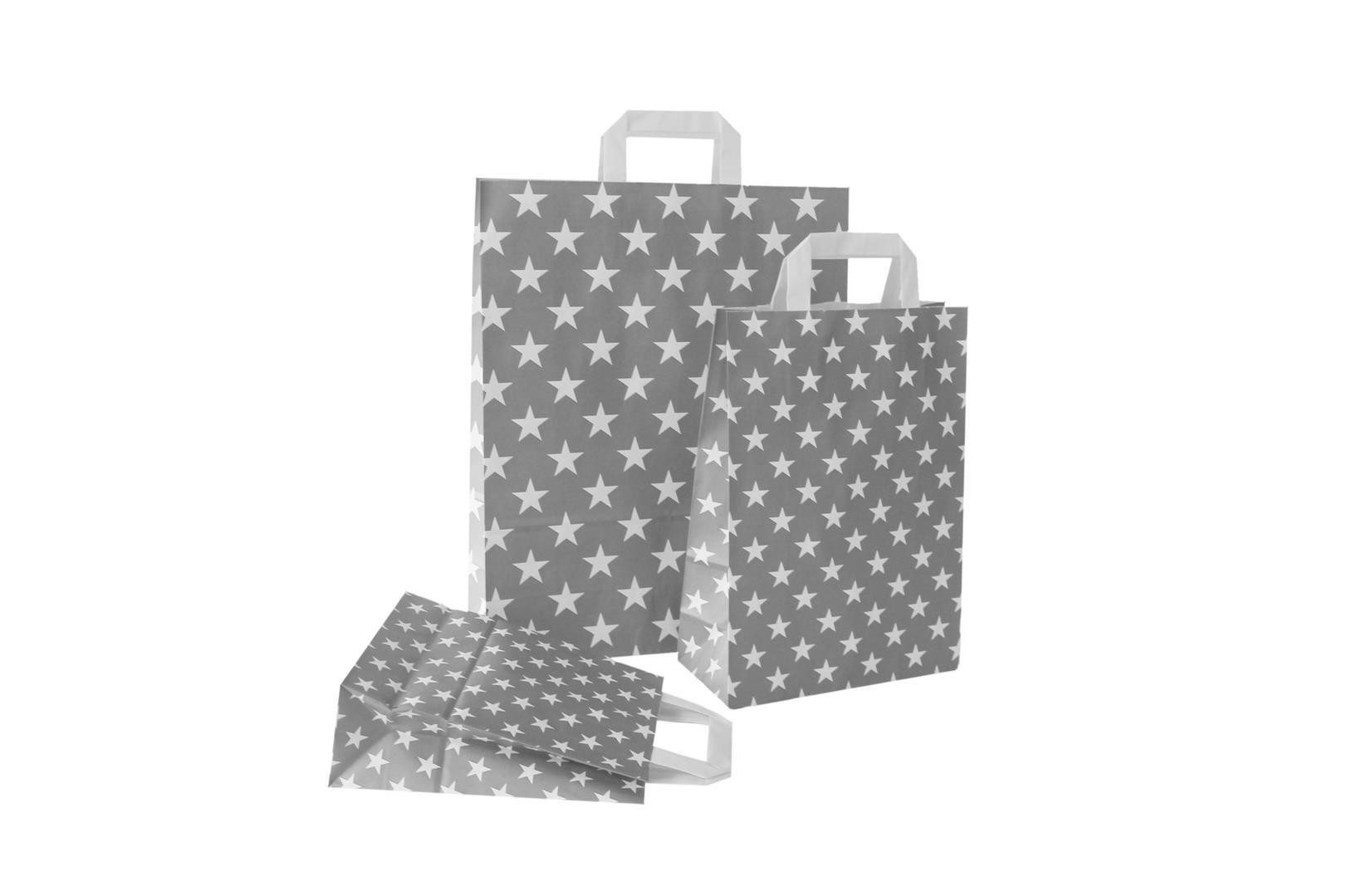Tragetasche Papiertragetasche mit Sternen (50-tlg., 18+08x22 cm)