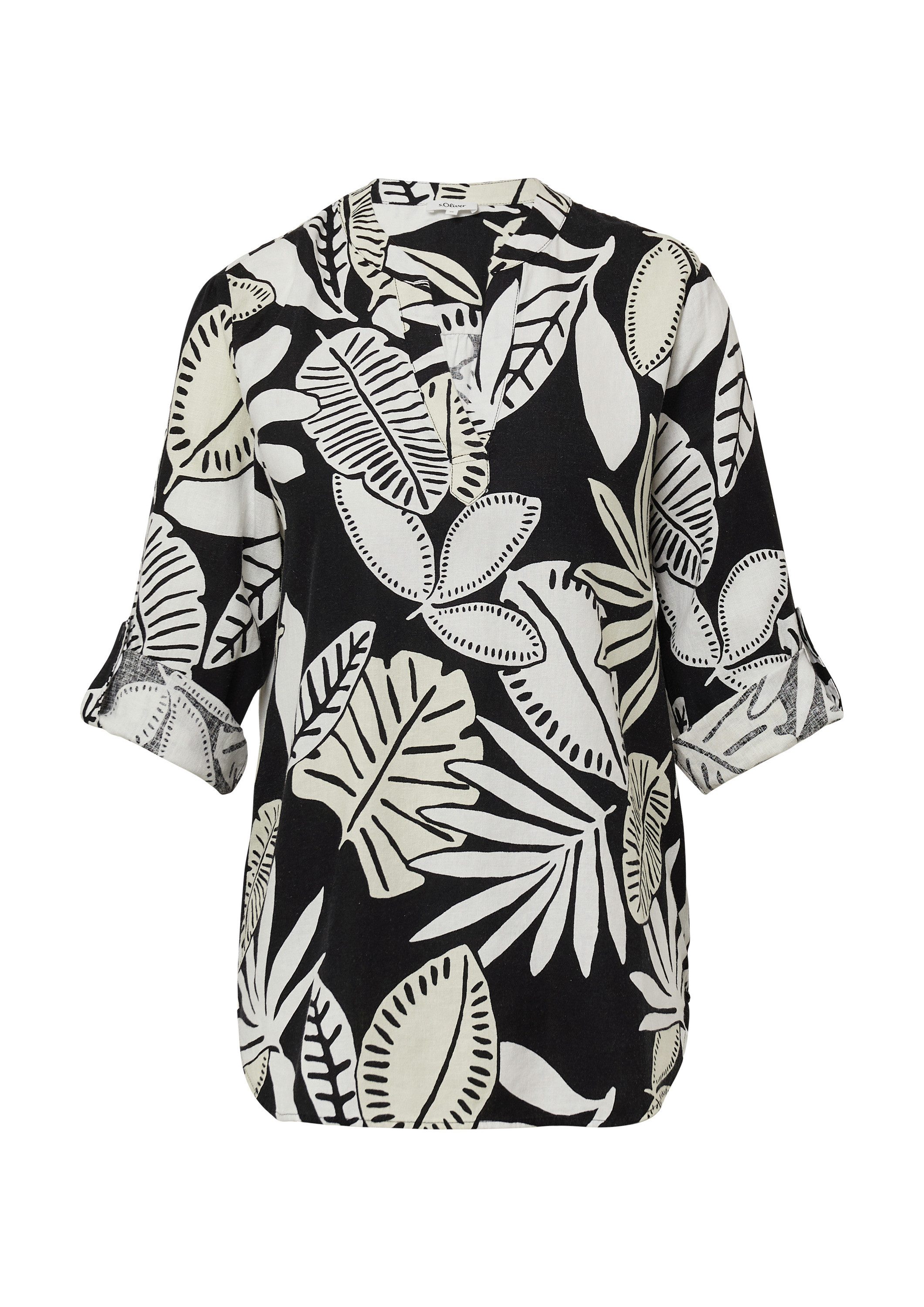 s.Oliver Kurzarmbluse Bluse Bluse aus Leinenmix günstig online kaufen