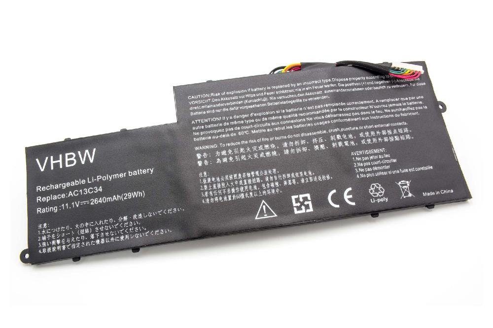 vhbw passend für Acer Aspire V5-122P-0637, V5-122P-0643, V5-122P-0646, Laptop-Akku 2640 mAh