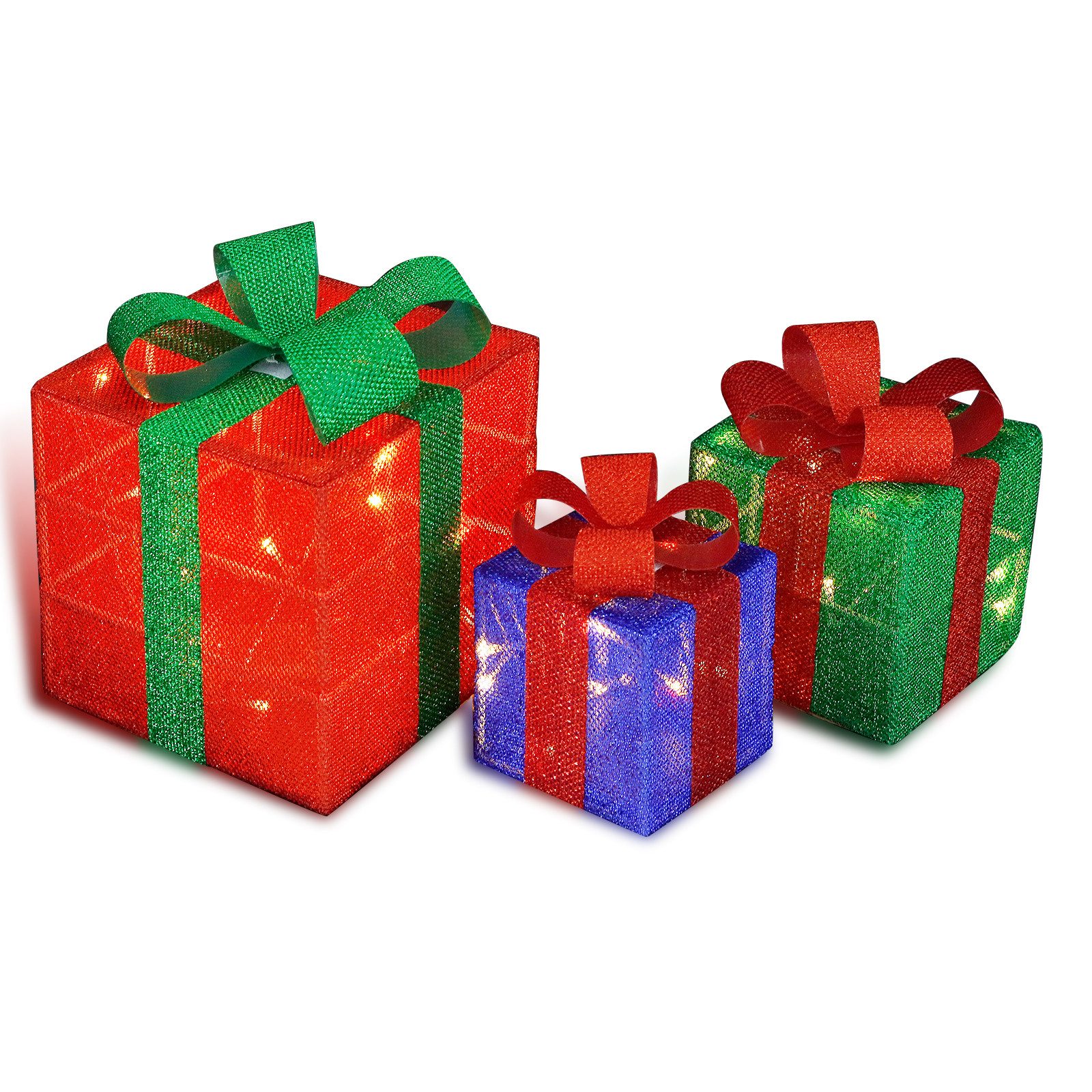 CCLIFE Weihnachtsfigur LED Geschenkbox 3er Set Weihnachten Weihnachtenbox B günstig online kaufen