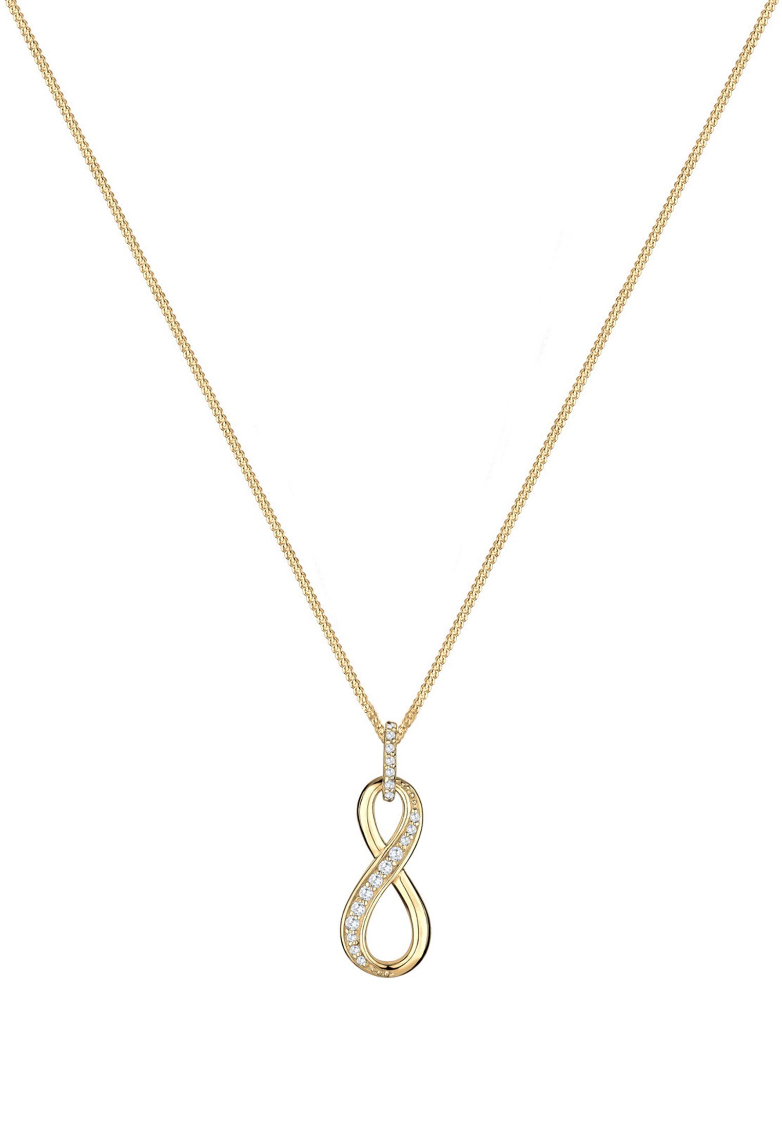 Elli Anhänger mit 925 Gold Kette Symbol Zirkonia Infinity Love Silber, Infinity