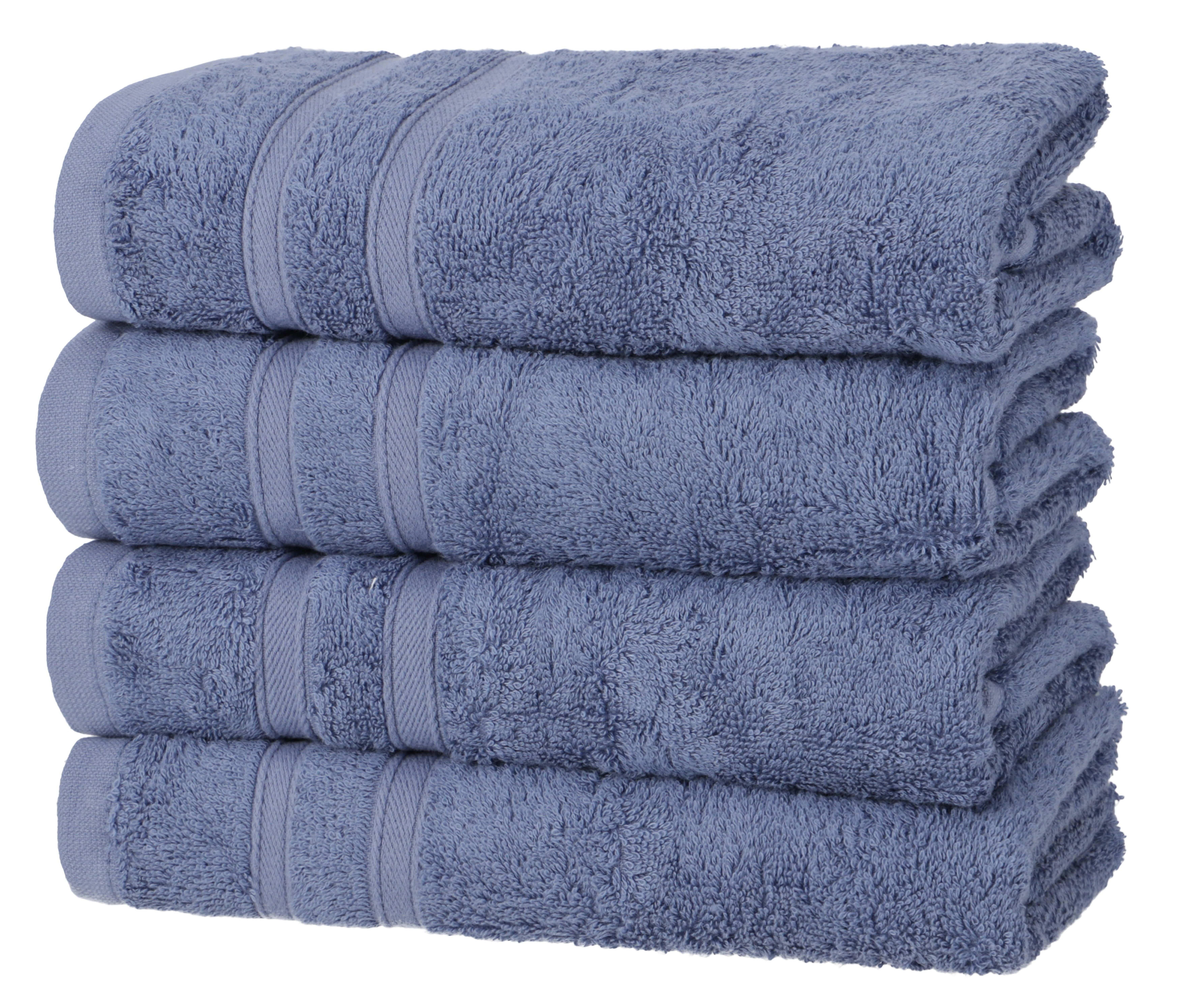 One Home Handtücher Komfort, Frottee (4-St), extra Saugfähig und Weich blau