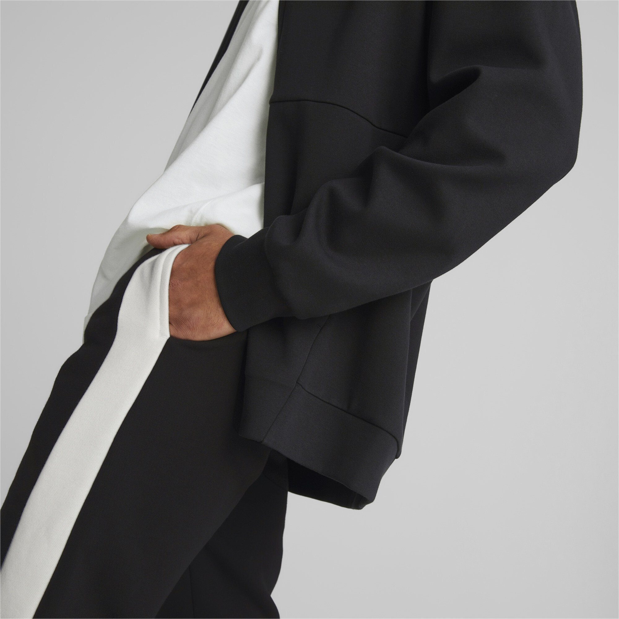 Black White Sporthose the PUMA Block Fleece-Hose Around Herren