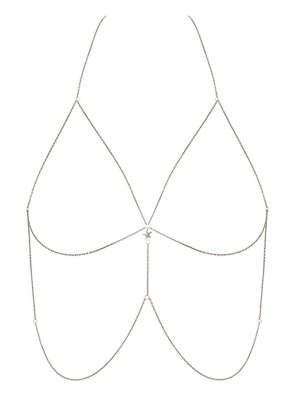 Obsessive Lange Kette Goldene Körperkette Busenschmuck (1-tlg)