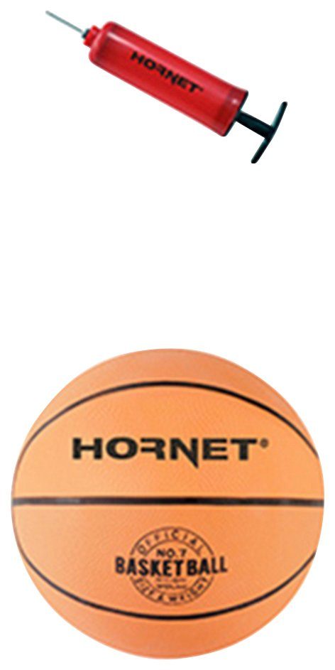 Hornet und Hornet by (Set, 3-St., Basketballständer cm Basketballständer Ball 205 höhenverstellbar bis Hudora mobil, Pumpe), mit 205
