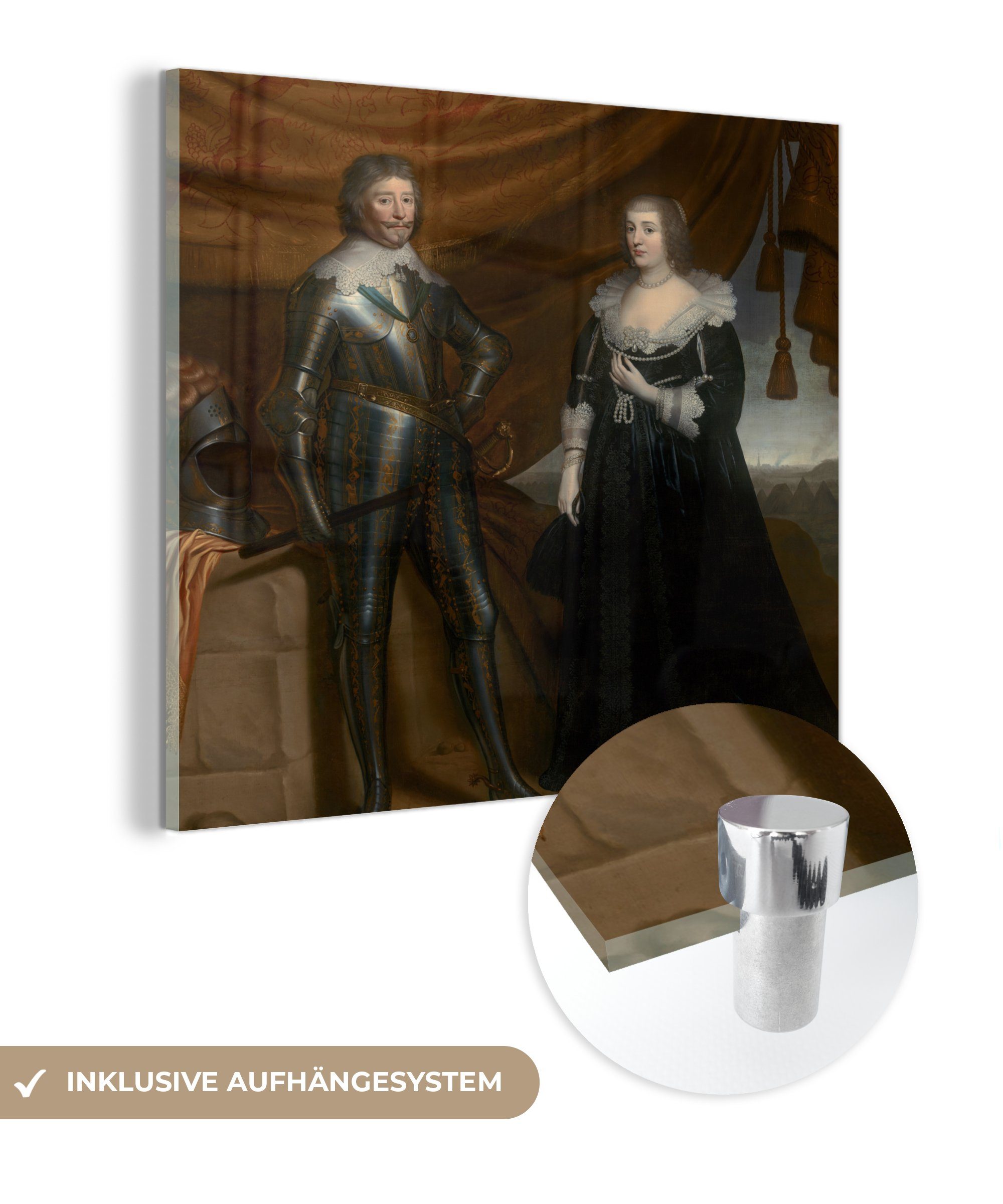 MuchoWow Acrylglasbild Prinz Frederik Hendrik und seine Frau Amalia van Solms - Gerrit van, (1 St), Glasbilder - Bilder auf Glas Wandbild - Foto auf Glas - Wanddekoration