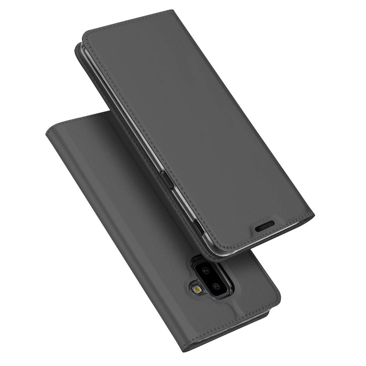 CoolGadget Handyhülle Magnet Case Handy Tasche für Samsung Galaxy J6 Plus 6 Zoll, Hülle Klapphülle Ultra Slim Flip Cover für Samsung J6+ Schutzhülle
