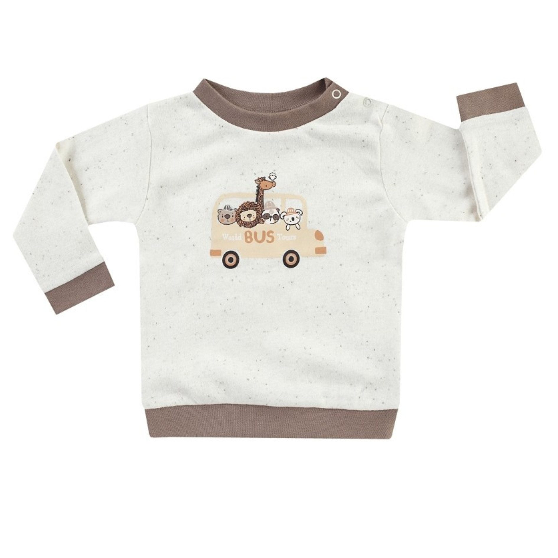 JACKY Sweatshirt Baby Sweatshirt Bus, beige langarm Pullover (1-tlg) Sanfte Baumwolle, Hautfreundlich