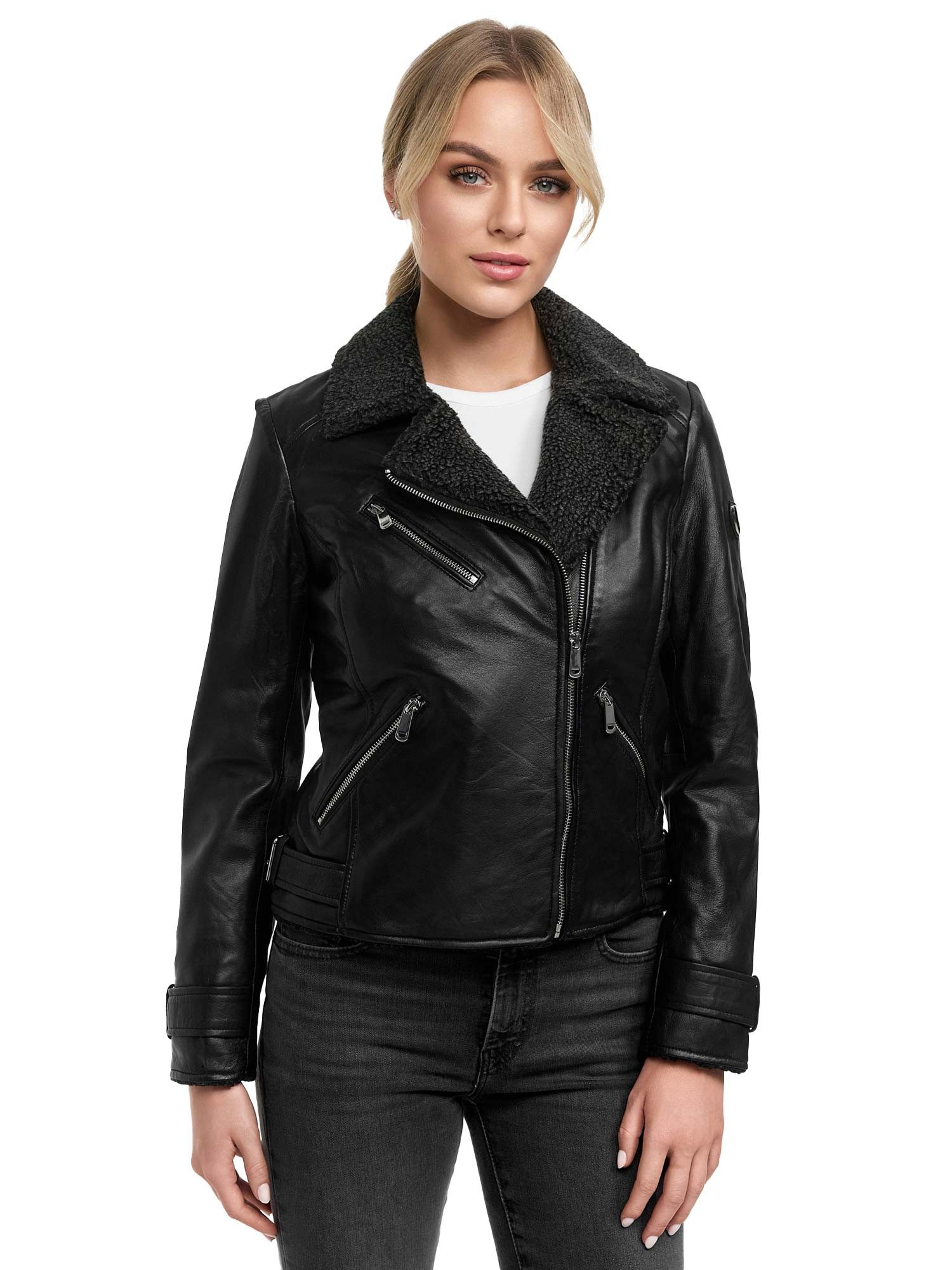 Tazzio Lederjacke F512 gefütterte Jacke mit günstig online kaufen