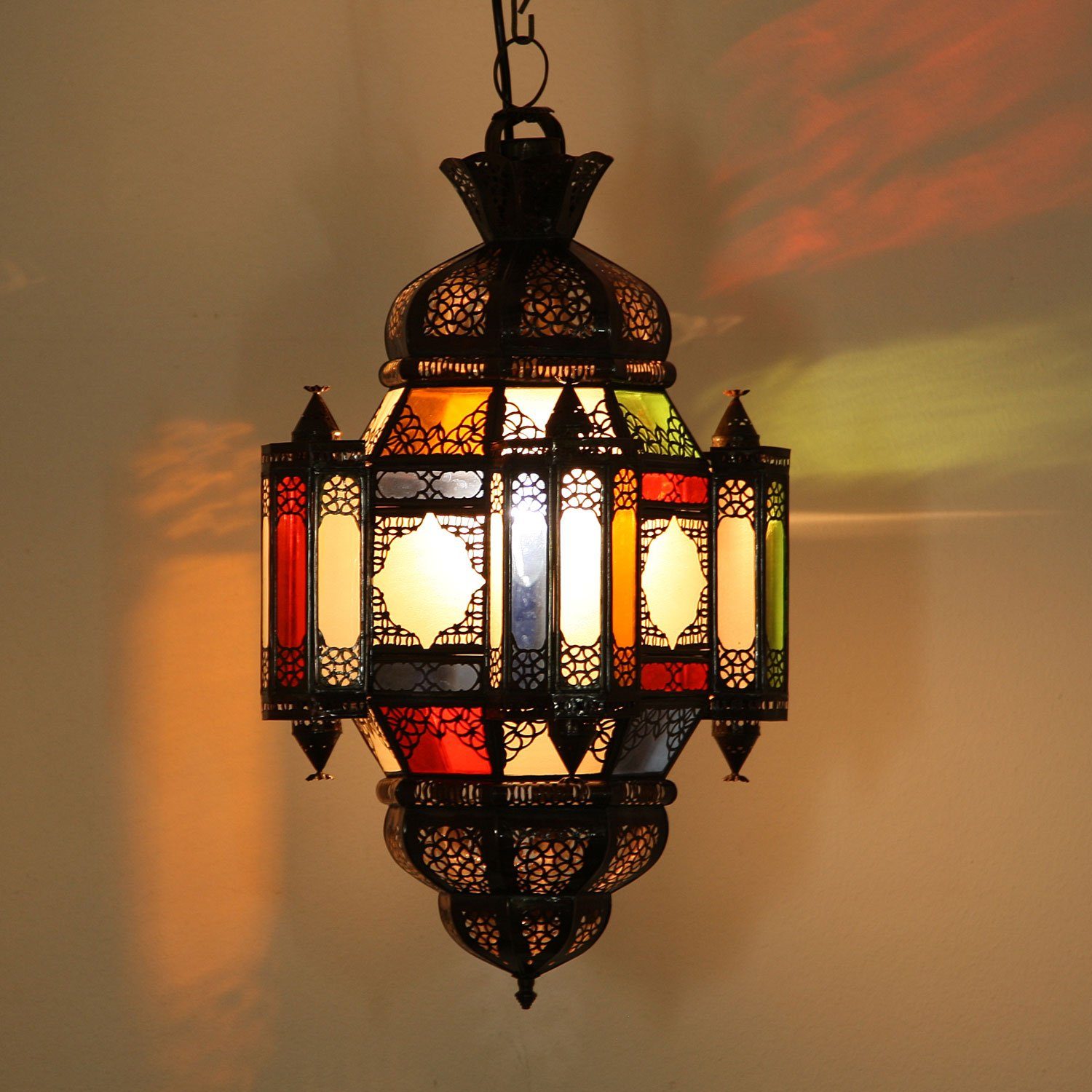 Casa Moro Deckenleuchte Marokkanische Deckenlampe Hängeleuchte Moula-Maurice Multi, ohne Leuchtmittel, Prachtvolle Deko Leuchte wie aus 1001 Nacht L1357