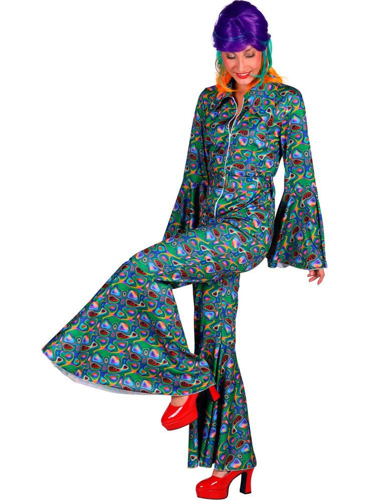 thetru Kostüm 70er Jahre Anzug 'Psychedelic' für Damen, Disco Party