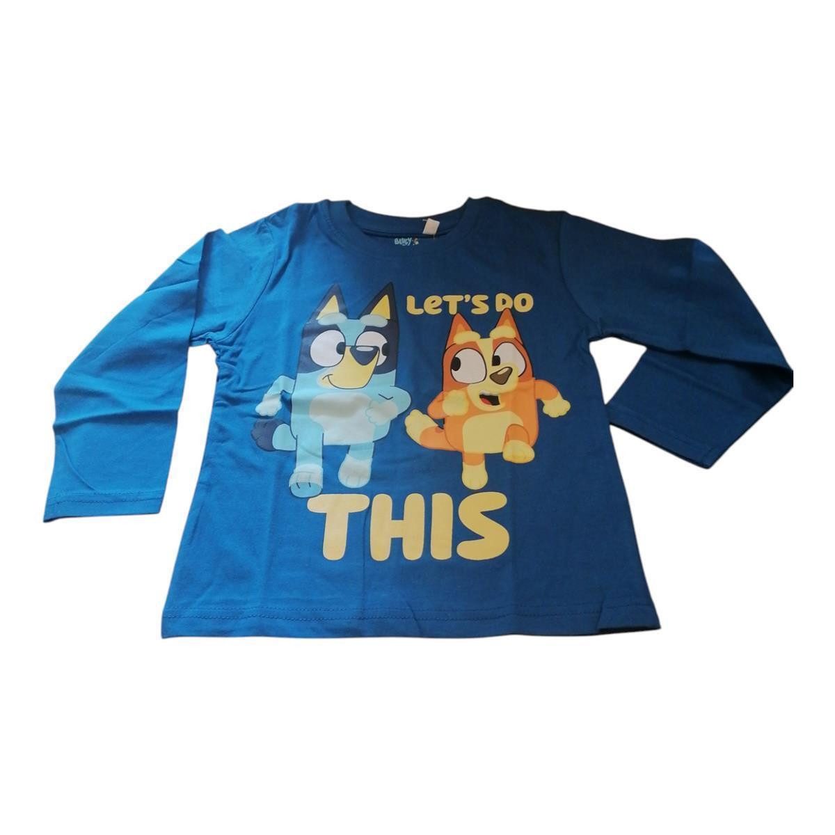 Bluey T-Shirt Bluey & Bingo Langarm-T-Shirt „Let's do this“, Größen 92–116