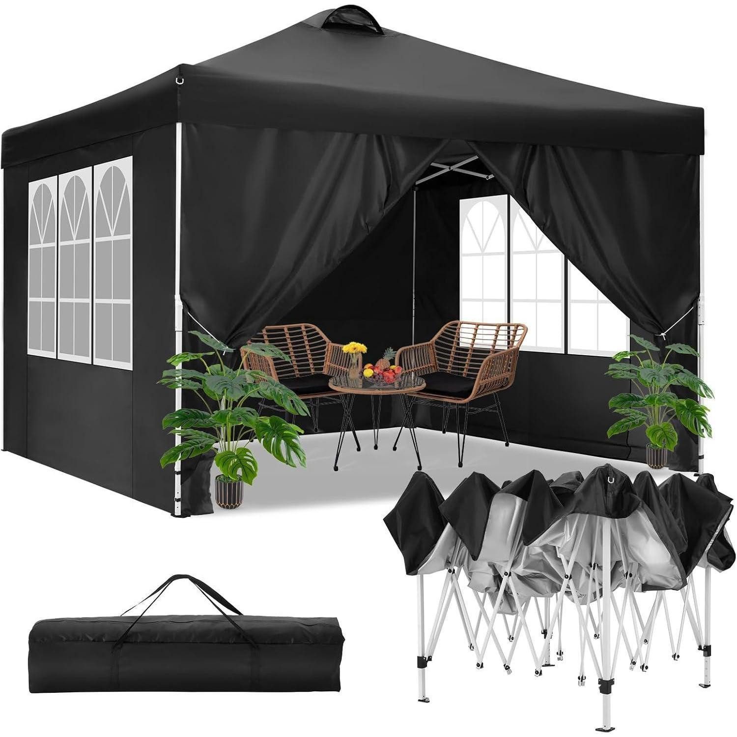 COBIZI Faltpavillon Pavillon 3x3m Wasserdicht Stabil Winterfest Faltpavillon mit