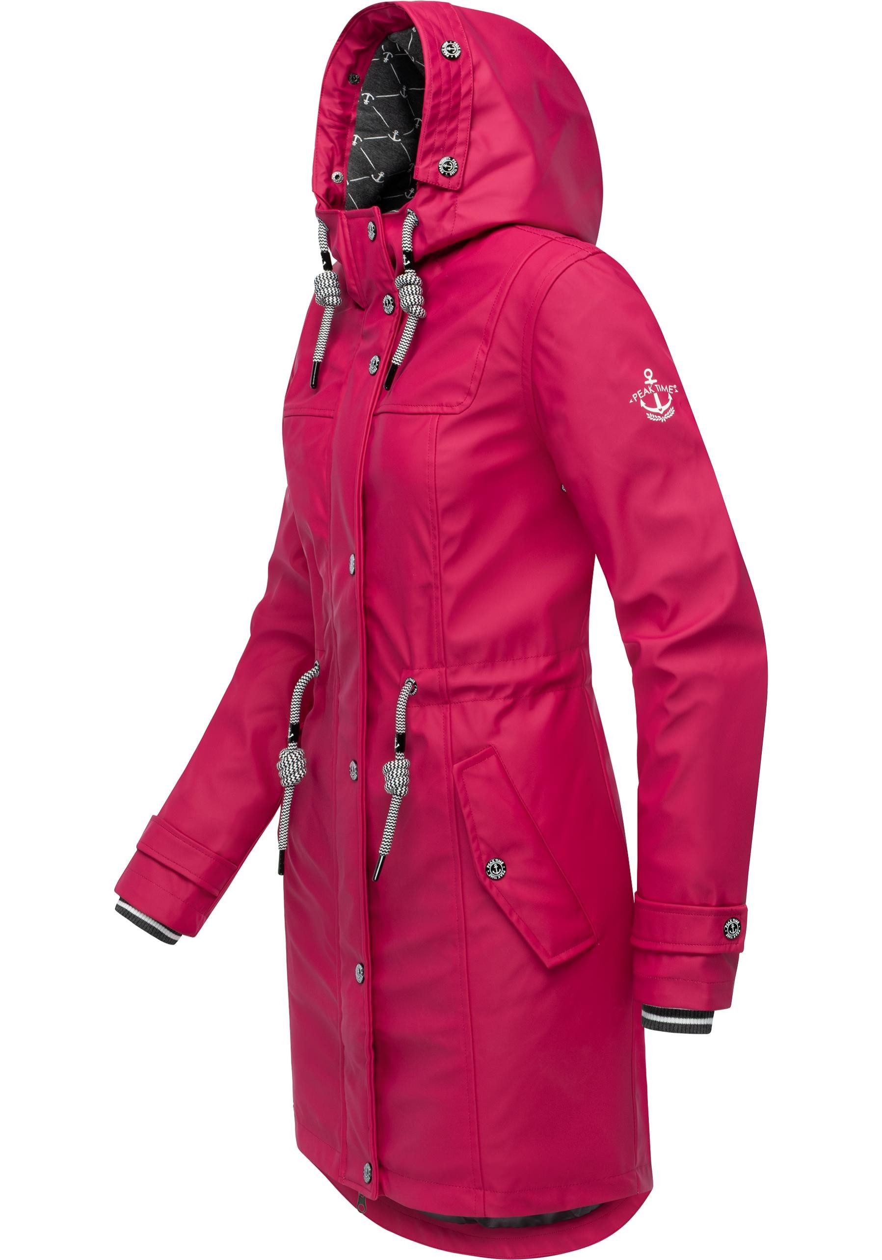 PEAK TIME Regenjacke L60042 stylisch taillierter Regenmantel für Damen