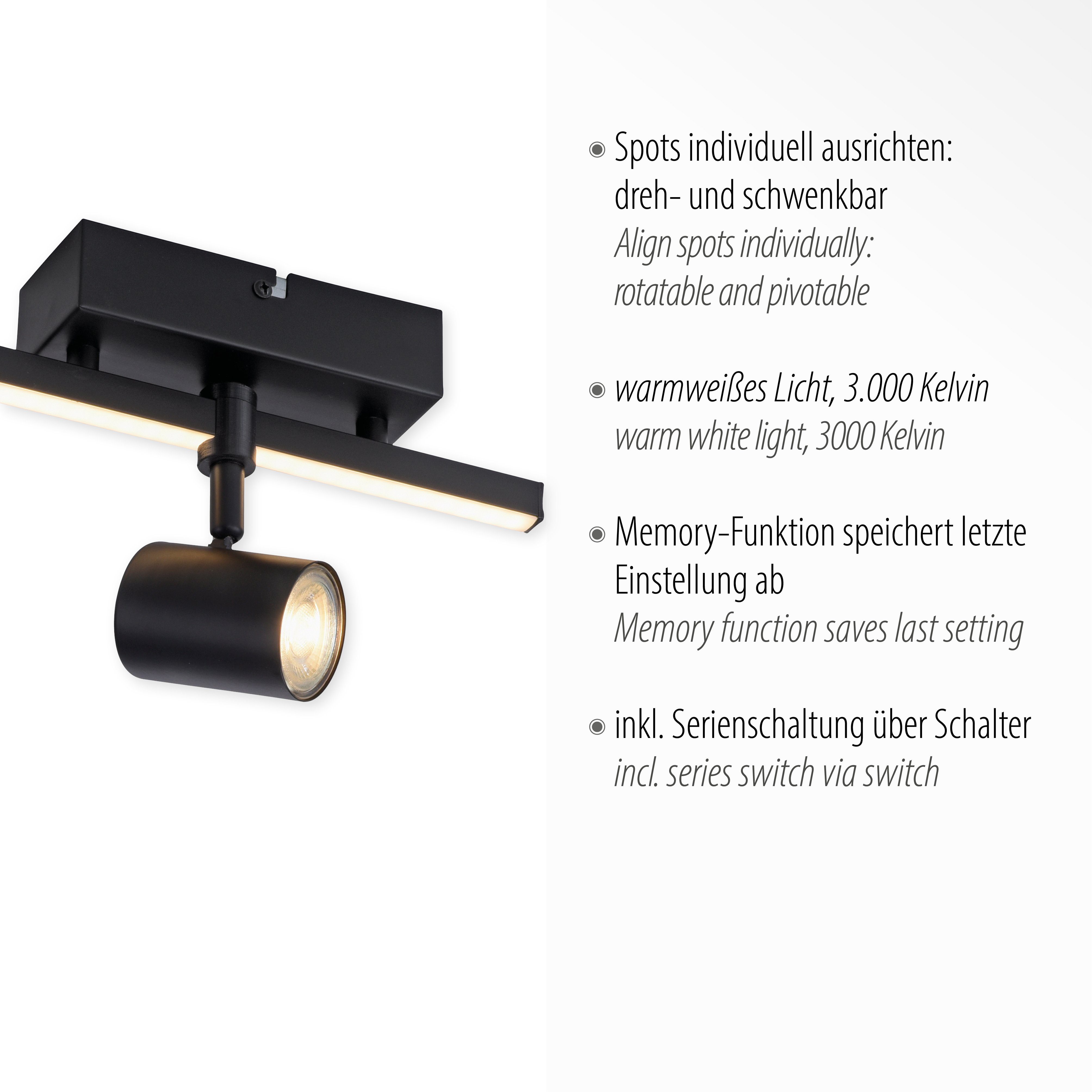 Paul Neuhaus Wandleuchte BARIK, LED wechselbar, steuerbar fest (Schalter) integriert, separat Warmweiß, LED, LED