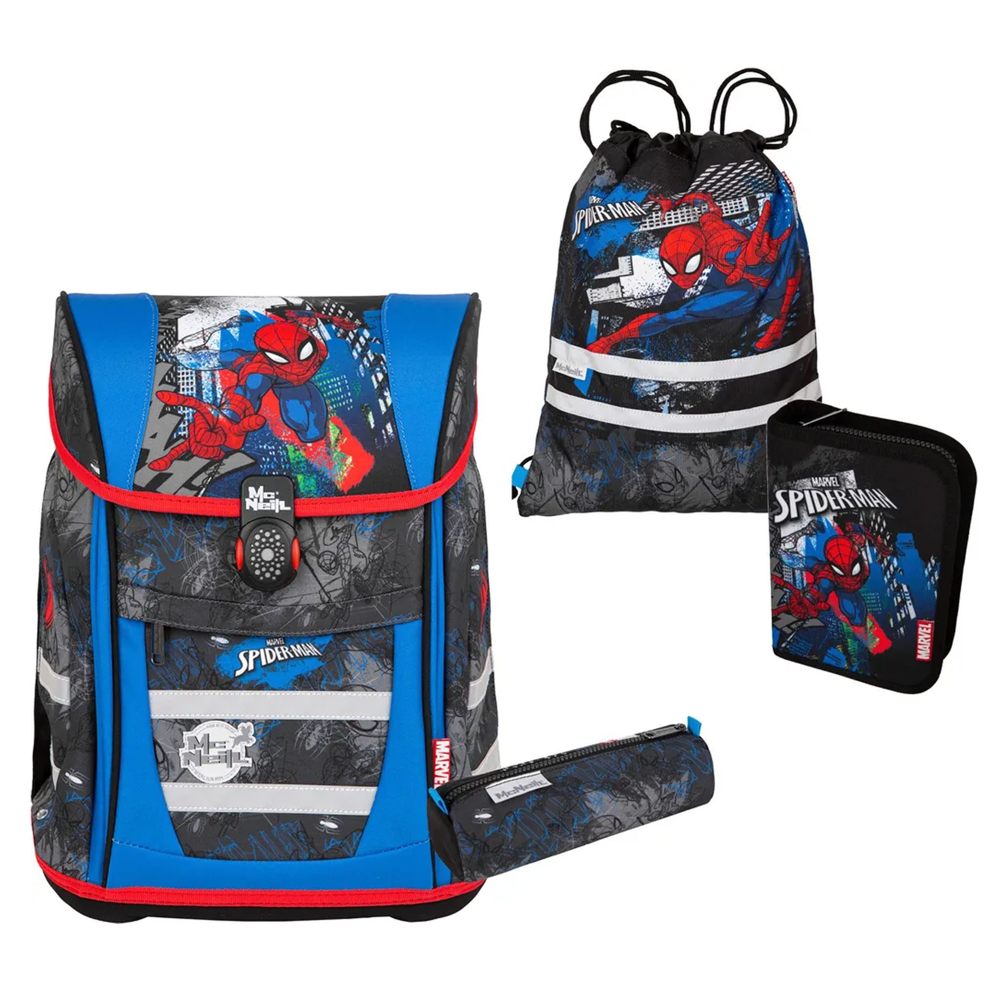McNeill Schulranzen McNeill Schulranzen-Set DISNEY TENERIS 4tlg. SPIDERMAN