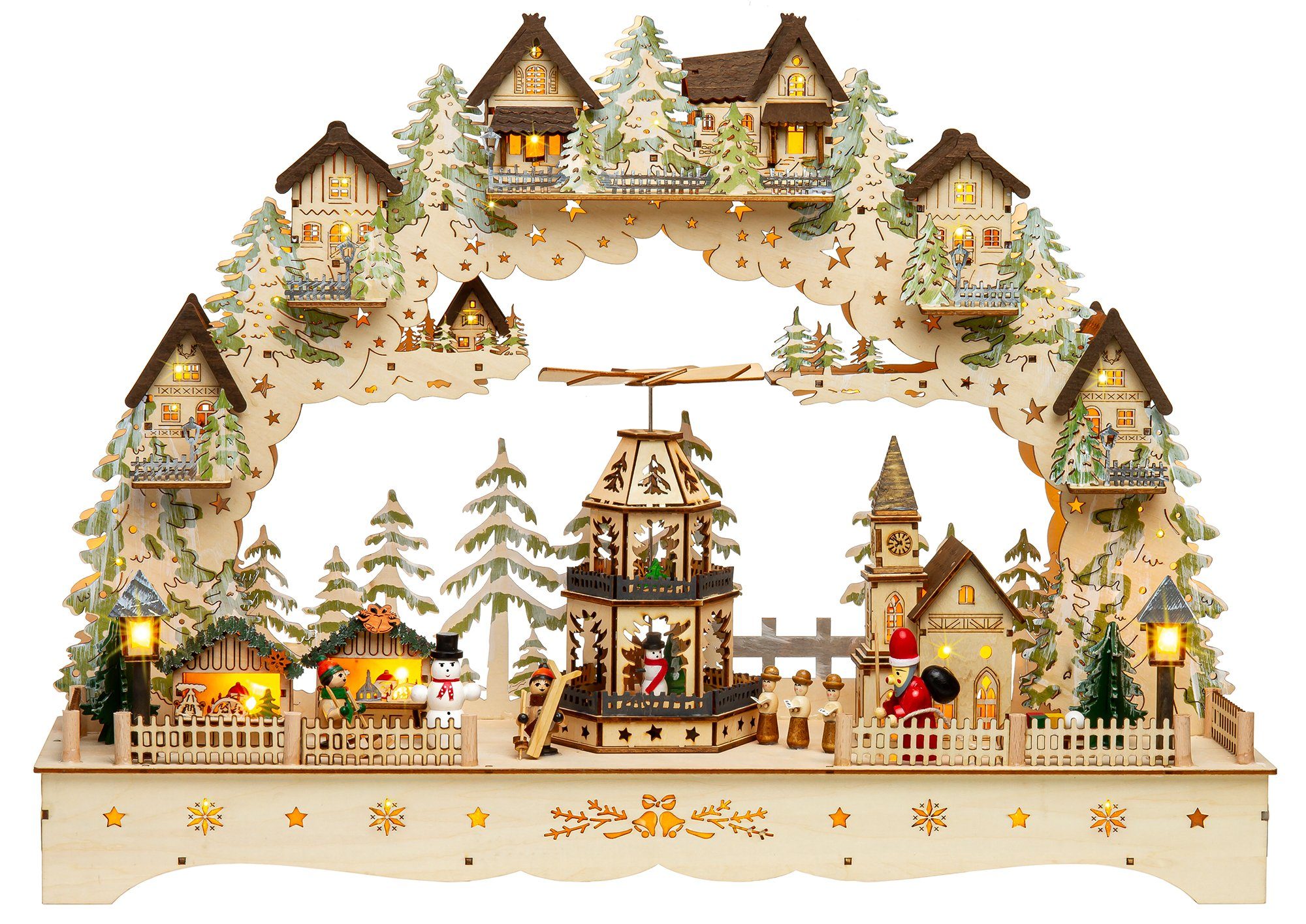 SIKORA Schwibbogen LB07 XXL mit motorbetriebener Pyramide und LED Beleuchtung