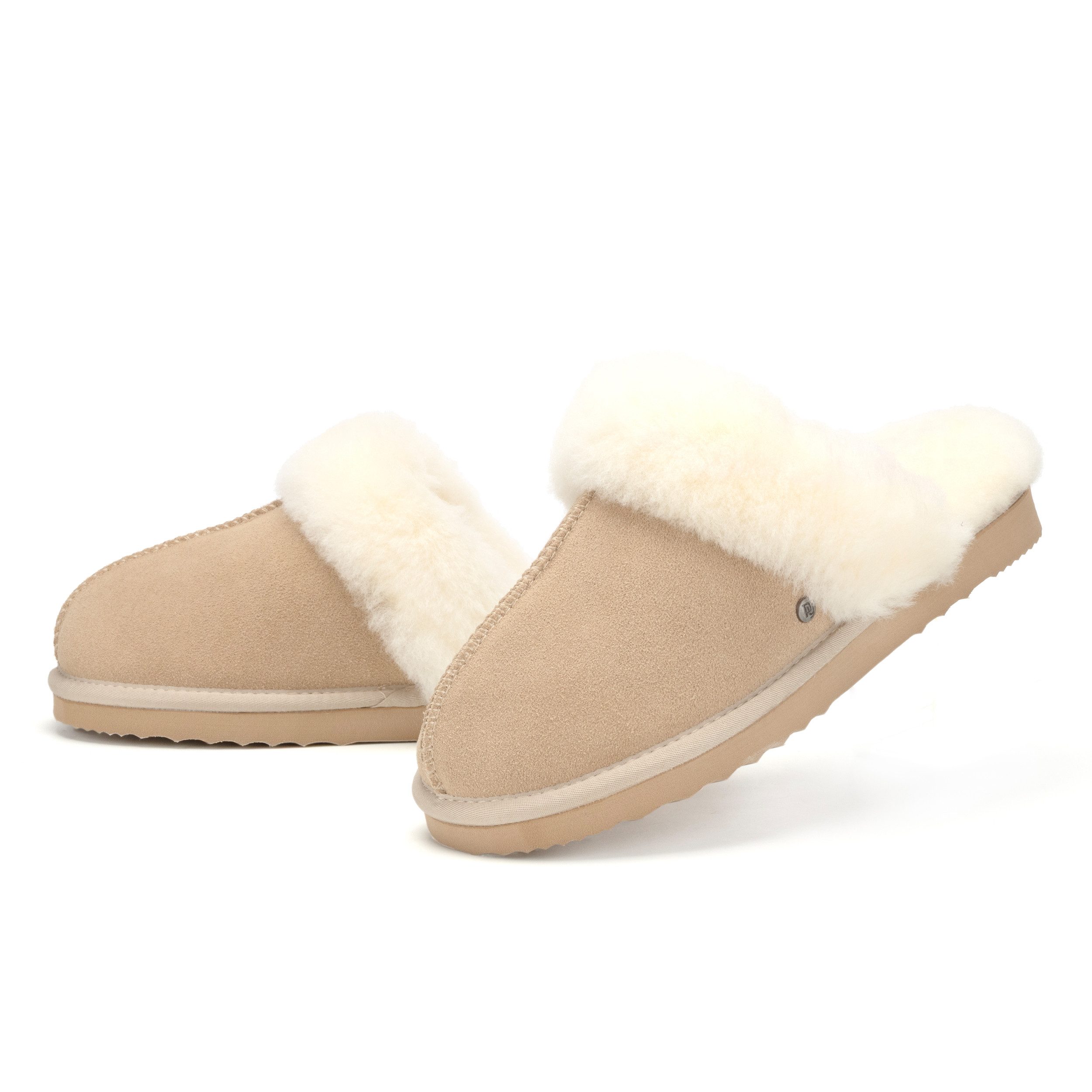 Parfeying Damen Pantoffeln Slipper aus luxuriösem australischem Lammerfell Plüsch Hausschuhe echtem weicher Merinowolle 100% natürliche Materialien