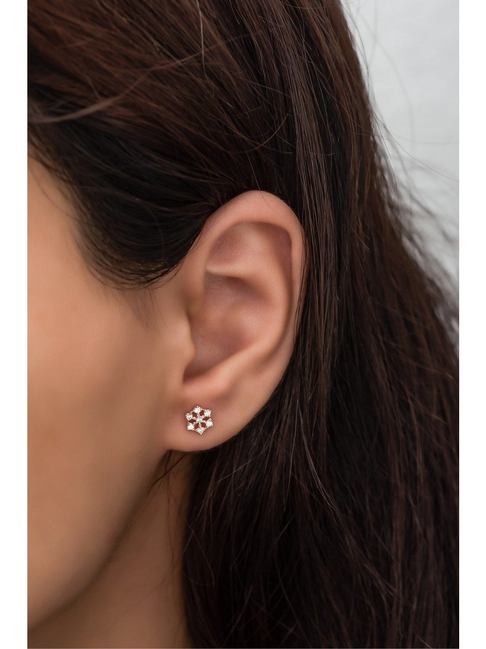 Nisan Ohrring-Set, 925 Silber Ohrstecker, Rosévergoldet, Schneeflocke Desig günstig online kaufen