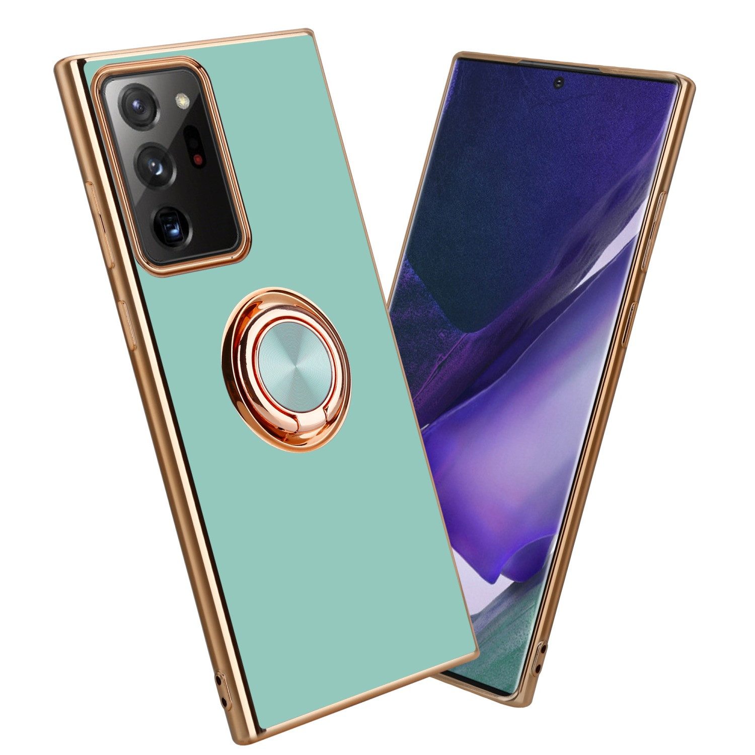 Cadorabo Handyhülle für Samsung Galaxy NOTE 20 ULTRA Hülle Samsung Galaxy NOTE 20 ULTRA, Schutzhülle - TPU Silikon Hülle - mit Kameraschutz und Ring