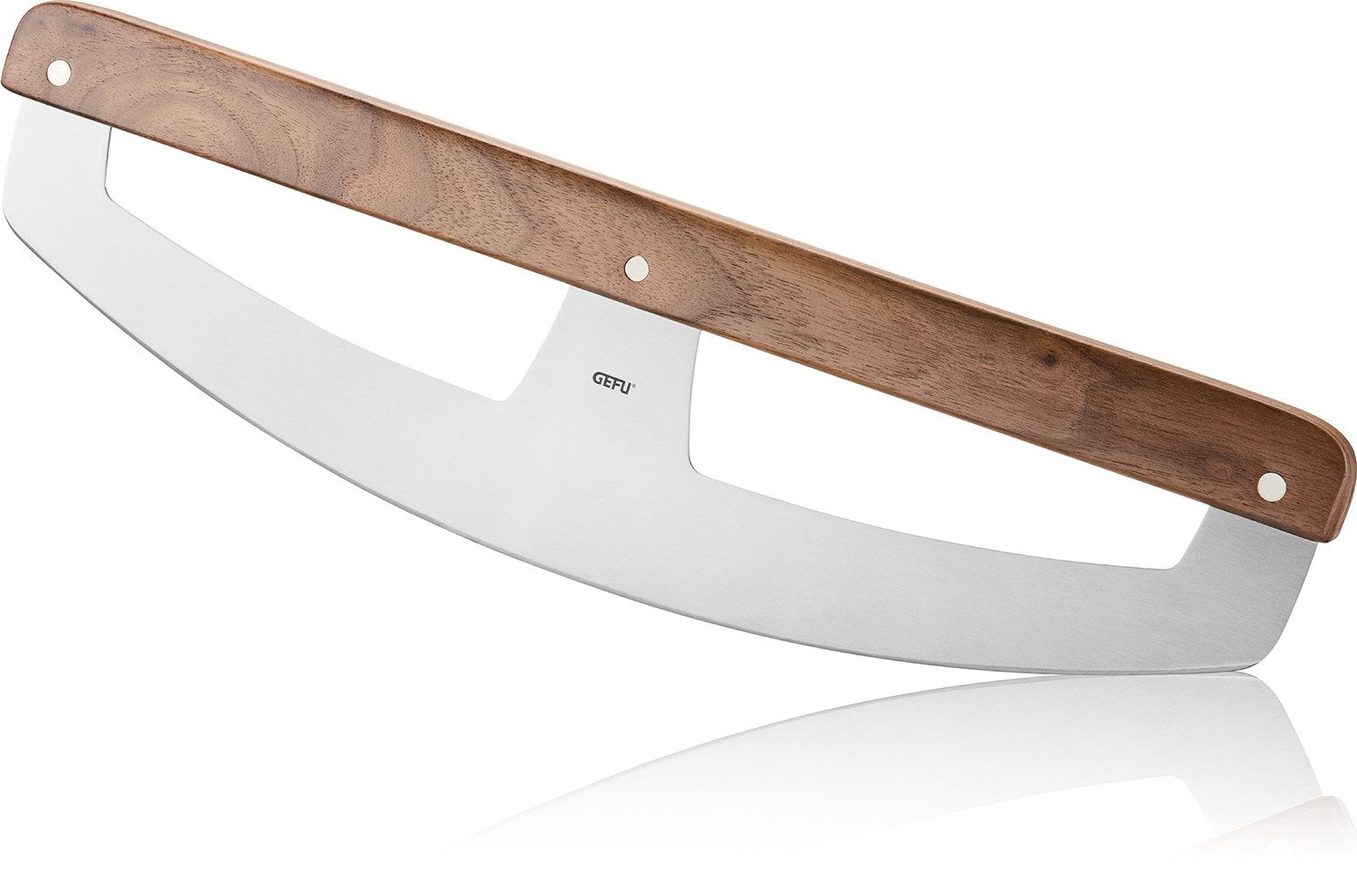 GEFU Wiegemesser SAVERIO, mit großer Schneidbreite, abgerundete gebogene Klinge, ergonomischer Griff