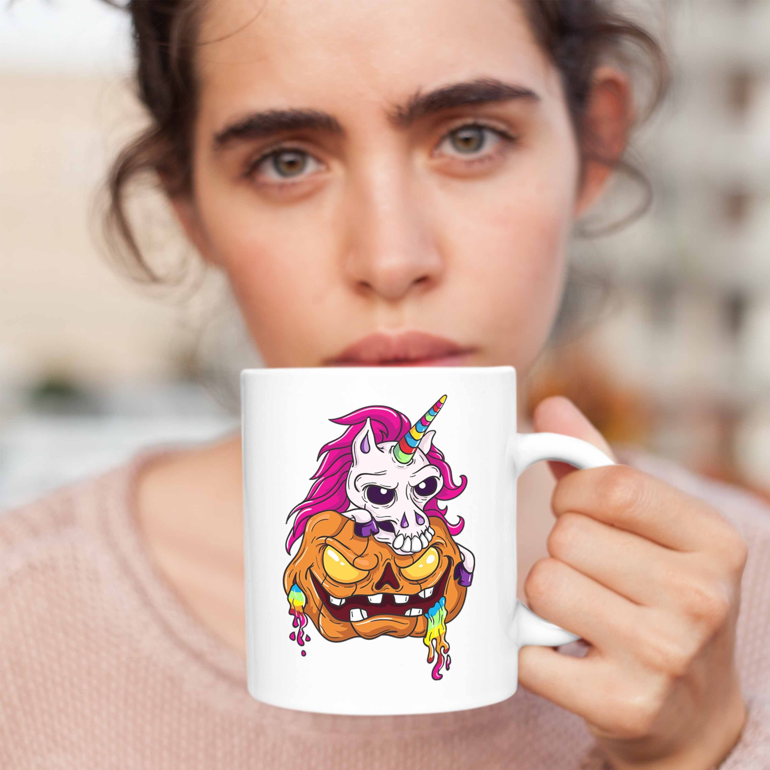 Dabbing Halloween Weiss Kürbis Tasse Tasse Dekoration Trendation Becher Skelet