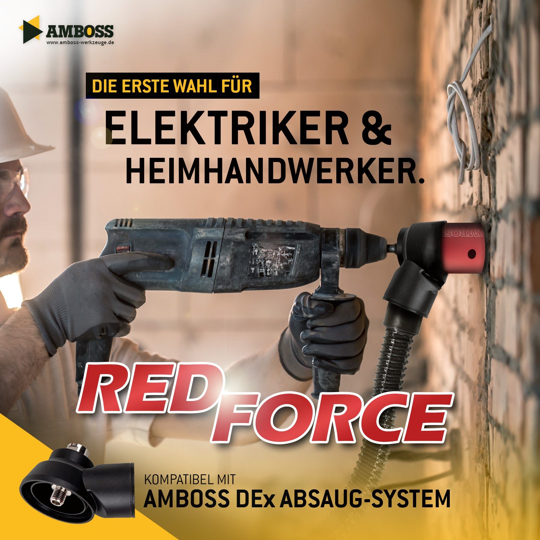 Amboss Werkzeuge 6-kant Dosensenker Red - Force mit Set 82 mm Dosensenker 