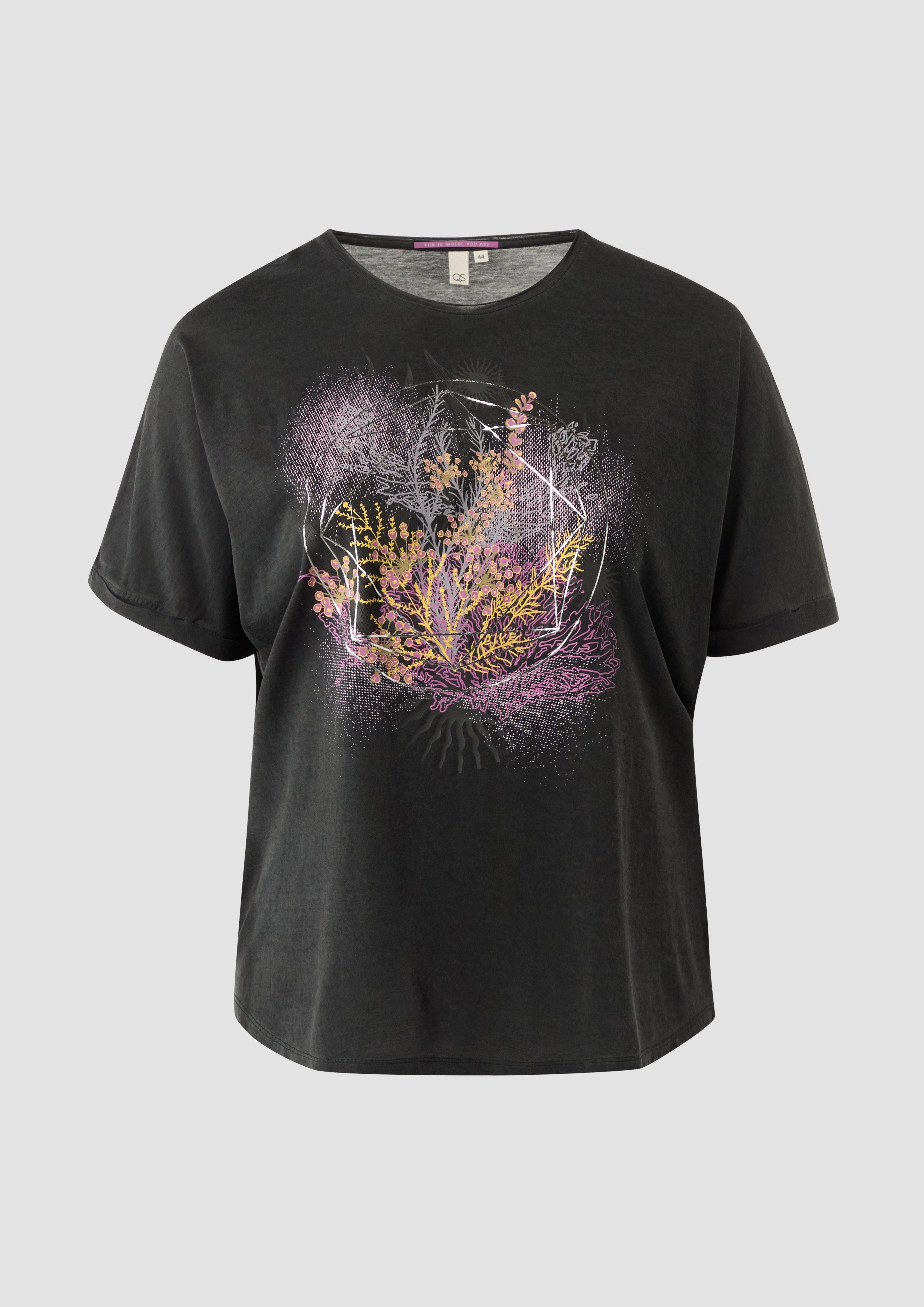 QS Kurzarmshirt Oversize-Shirt mit Rundhalsausschnitt und günstig online kaufen