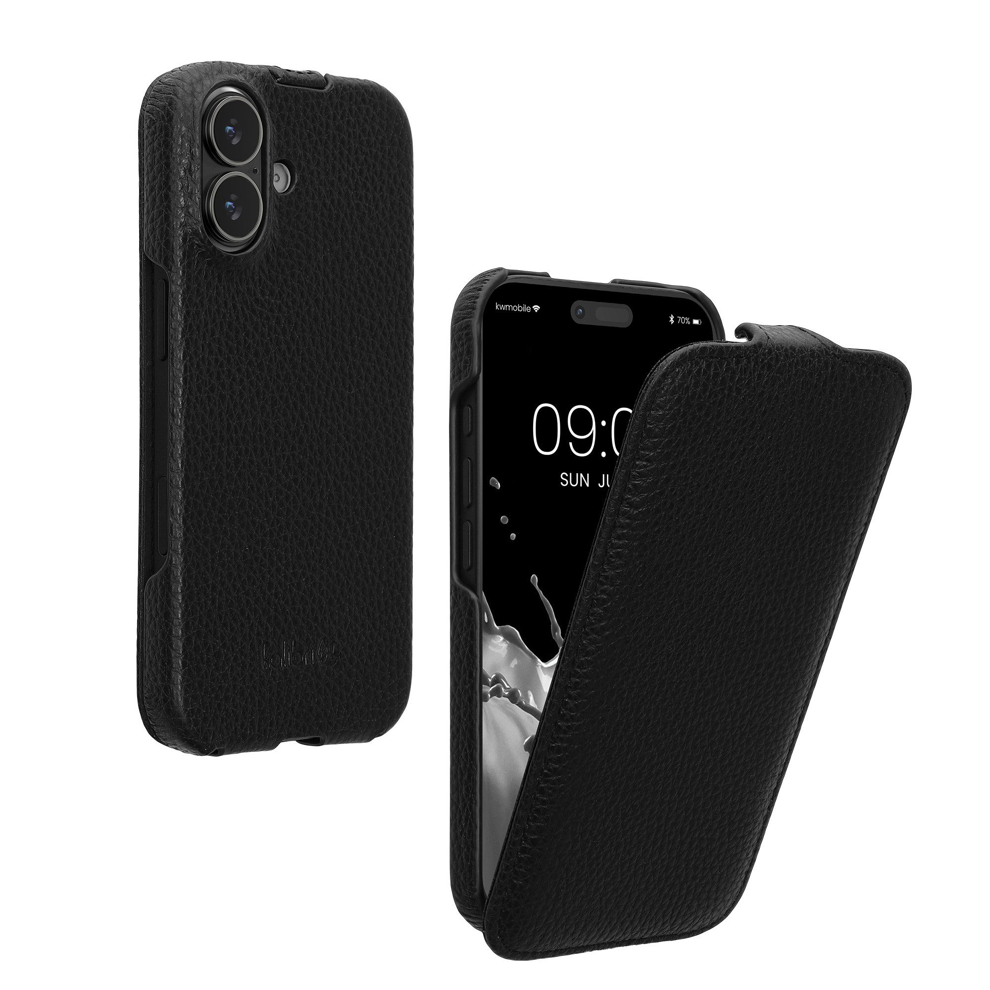 kalibri Smartphone-Hülle Flip-Hülle Ultra Slim Tasche für Apple iPhone 17, Leder Schutzhülle Case