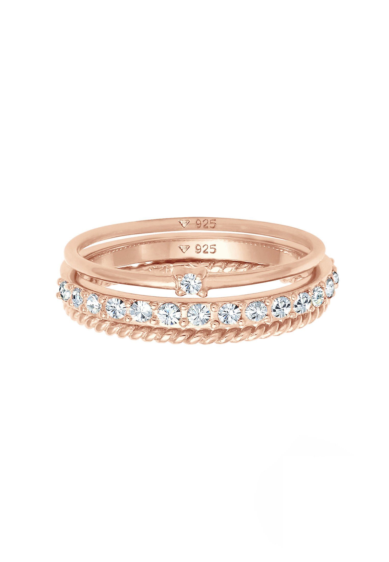 Elli Solitärring Ringset (3 tlg) 925 Silber, mit Kristallen von Swarovski® günstig online kaufen