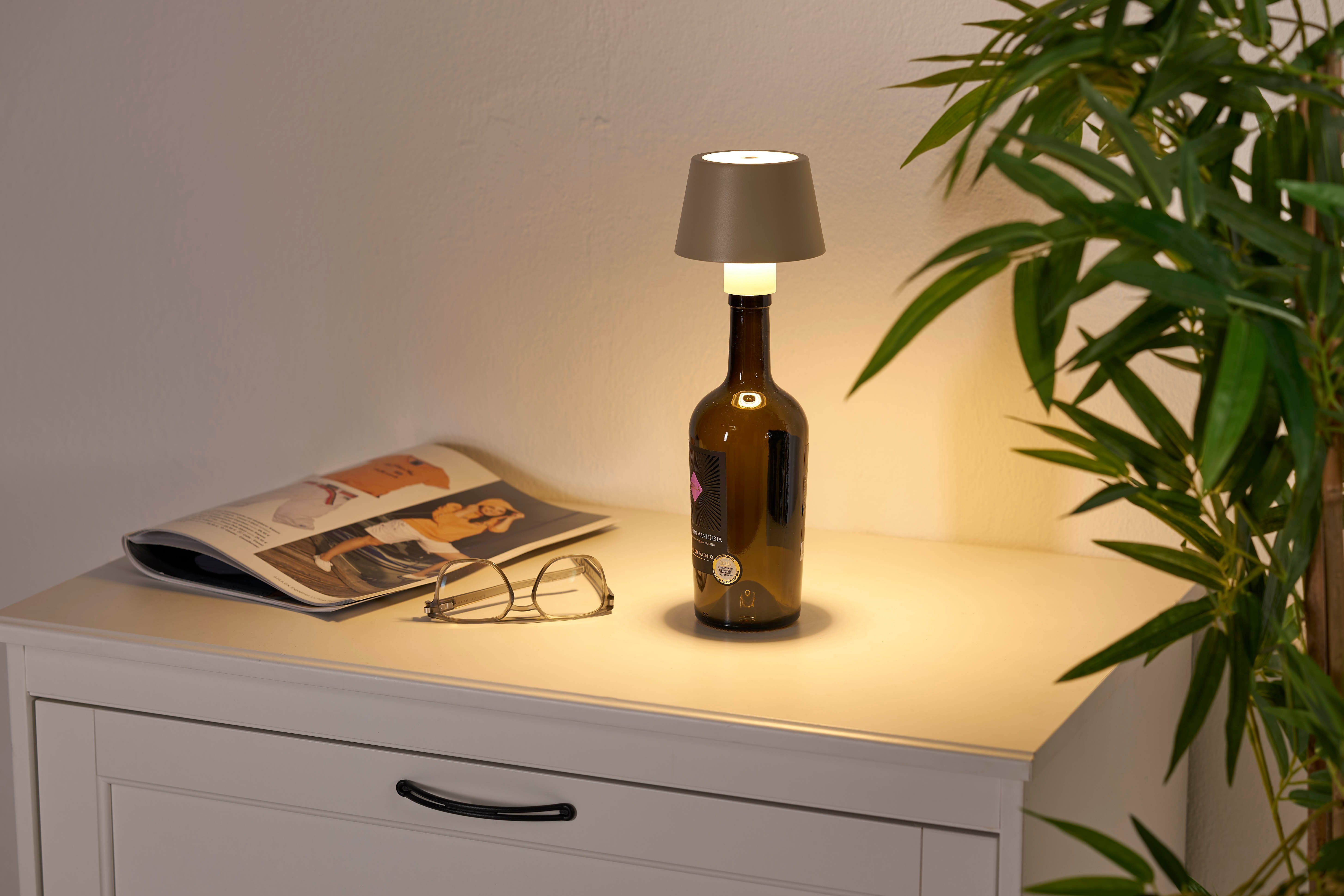 Northpoint Tischleuchte LED Akku Akku Touchsensor Dimmbar & mit beige Tischleuchte Flaschenlampe