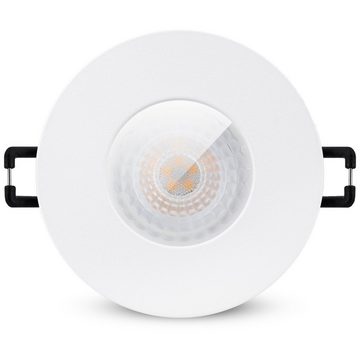 linovum LED Einbaustrahler Flache LED Bad Einbauleuchte IP65 in rund & matt weiss mit LED 5W, Leuchtmittel inklusive, Leuchtmittel inklusive