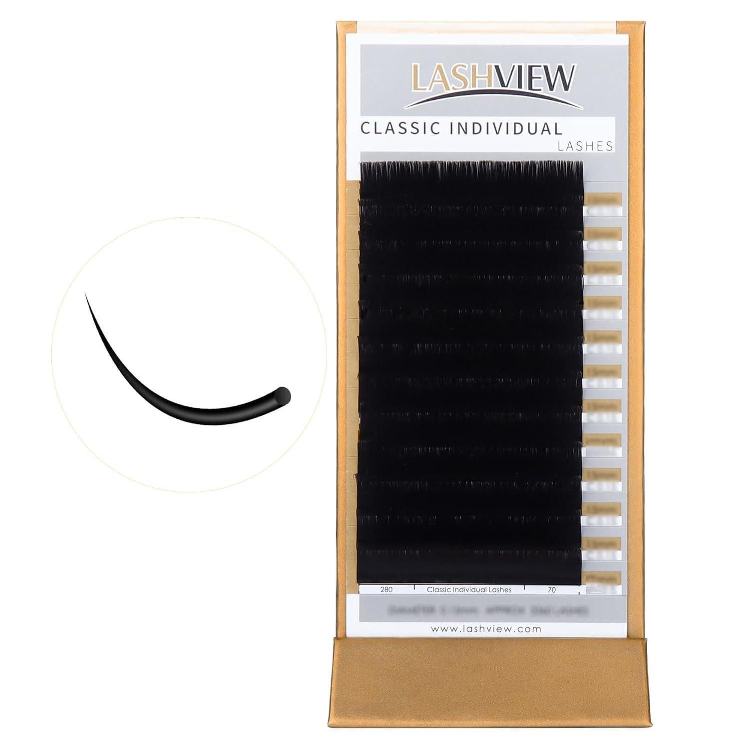LuxusKollektion Einzelwimpern Wimpern Extensions D Curl 9mm 0.20 Classic