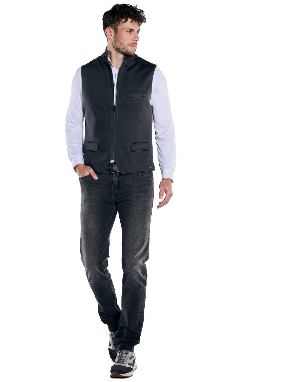 emilio adani Anzugweste Herren Sakko-Weste slim fit, Schwarz