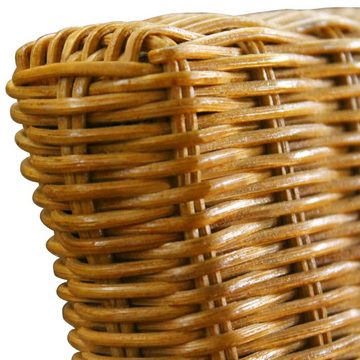 vidaXL Esszimmerstuhl Esszimmerstühle 2 Stk. Braun Natürliches Rattan (2 St)