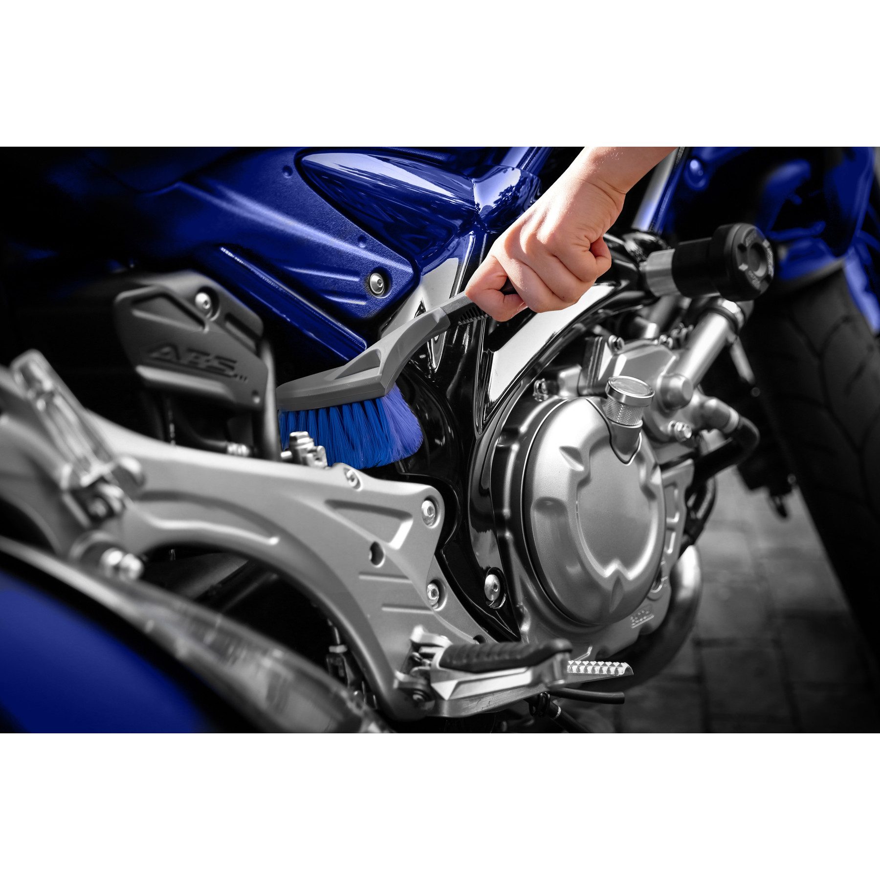 APA Autowaschbürste APA Rundbürste Silver-Bike, 11205, mit gummiertem Griff